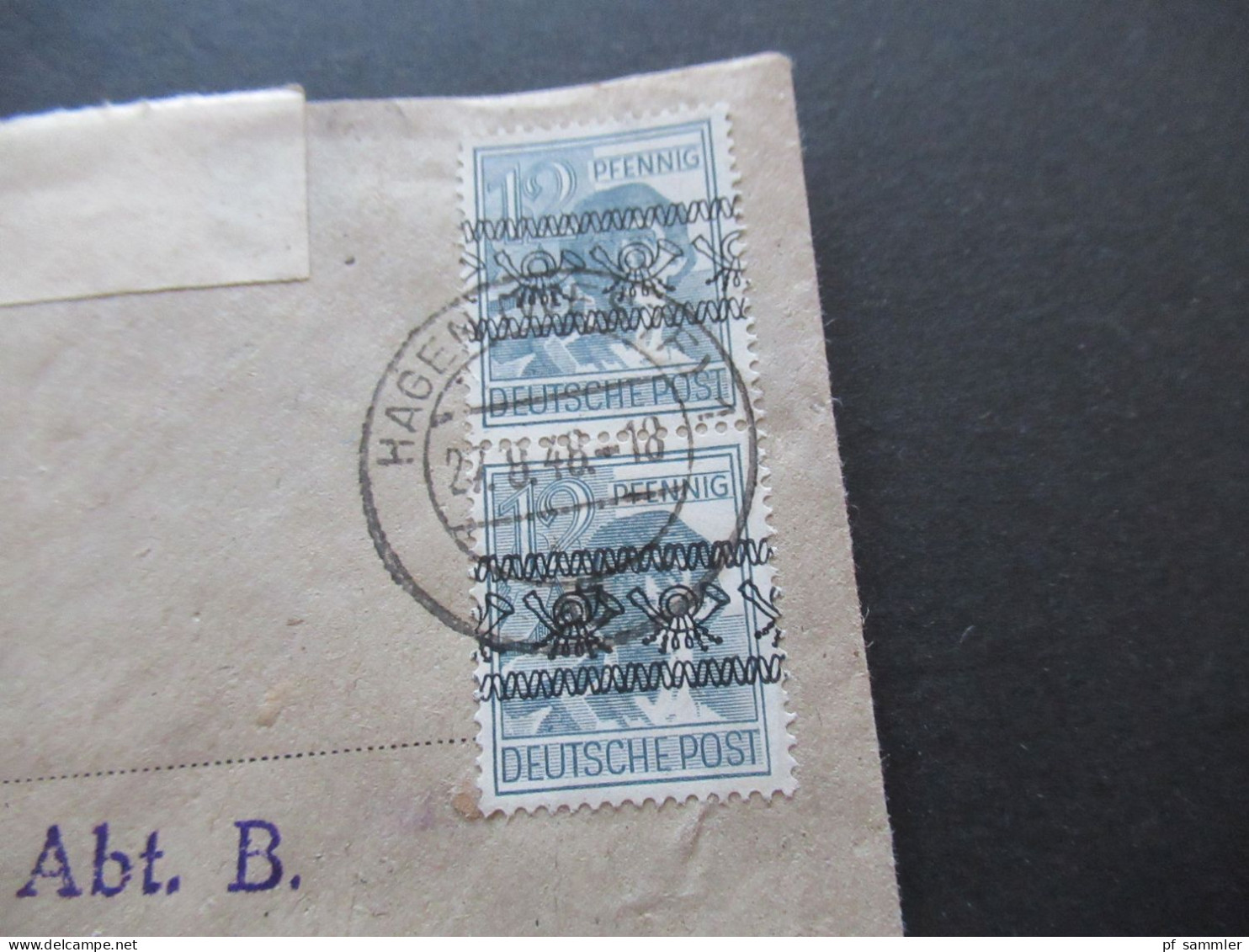 27.8.1948 Bizone Nr.40 I (2) MeF Stempel Gewerbeaufsichtsamt Hagen In Westfalen An Das Ernährungsamt In Menden - Lettres & Documents