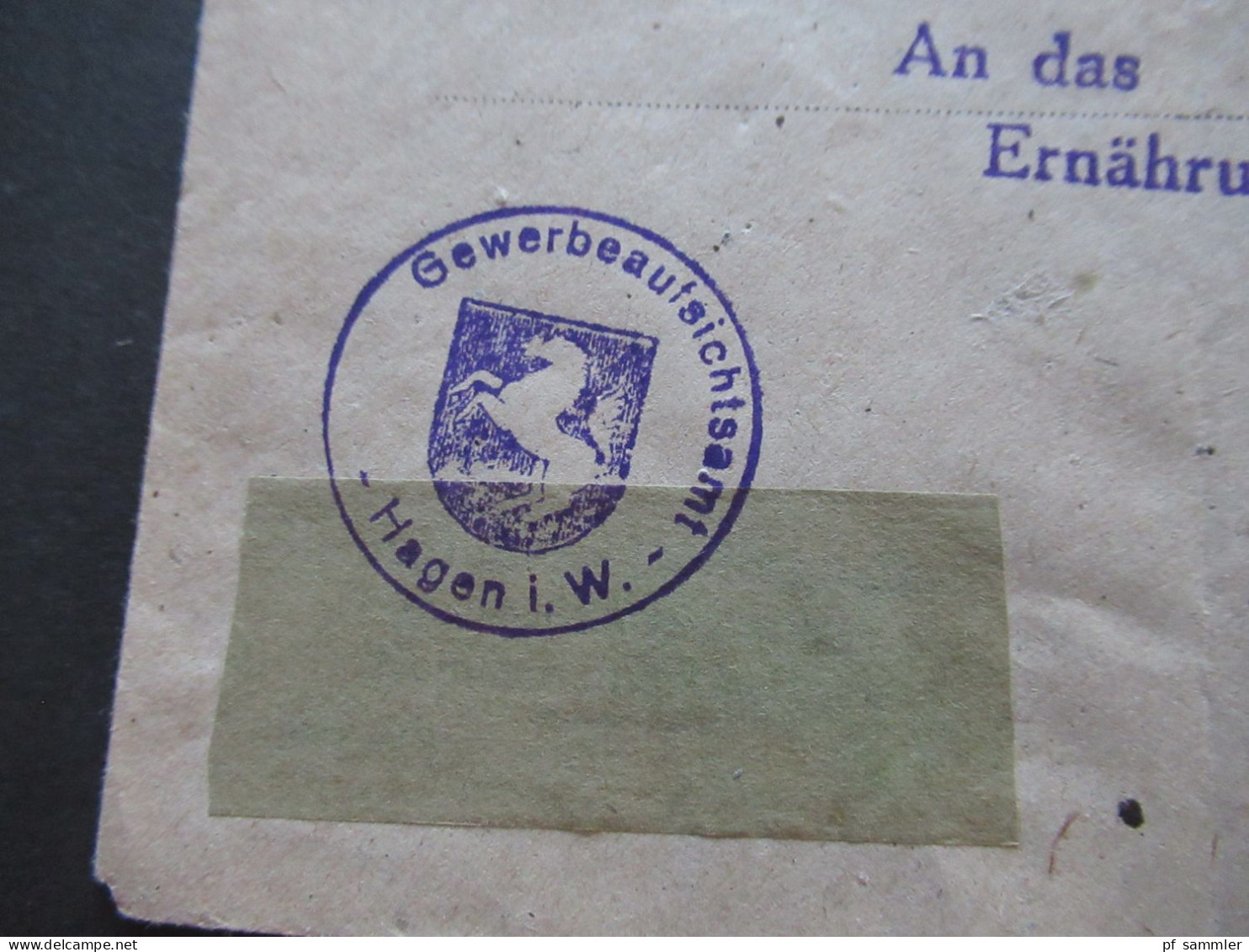 27.8.1948 Bizone Nr.40 I (2) MeF Stempel Gewerbeaufsichtsamt Hagen In Westfalen An Das Ernährungsamt In Menden - Briefe U. Dokumente