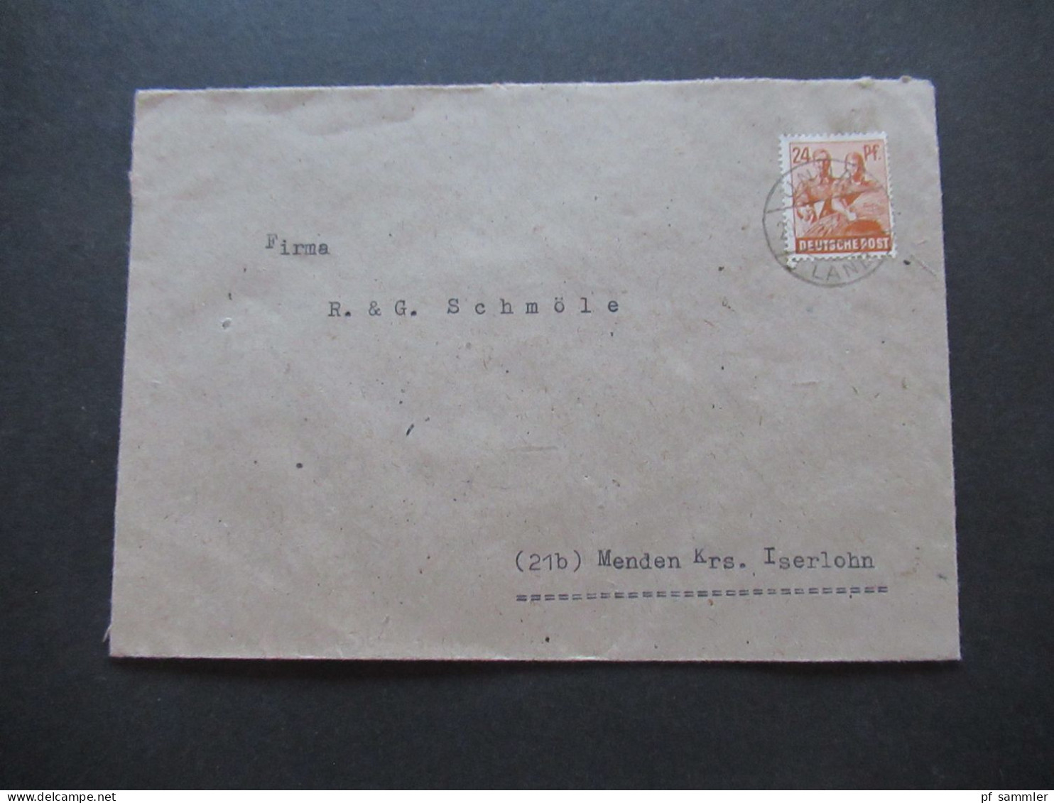 KOntrollrat 1947 Tagesstempel Unna Land Firmenumschlag Metallwarenfabrik Unna Stephani & Paschedag Unna Westf. - Storia Postale