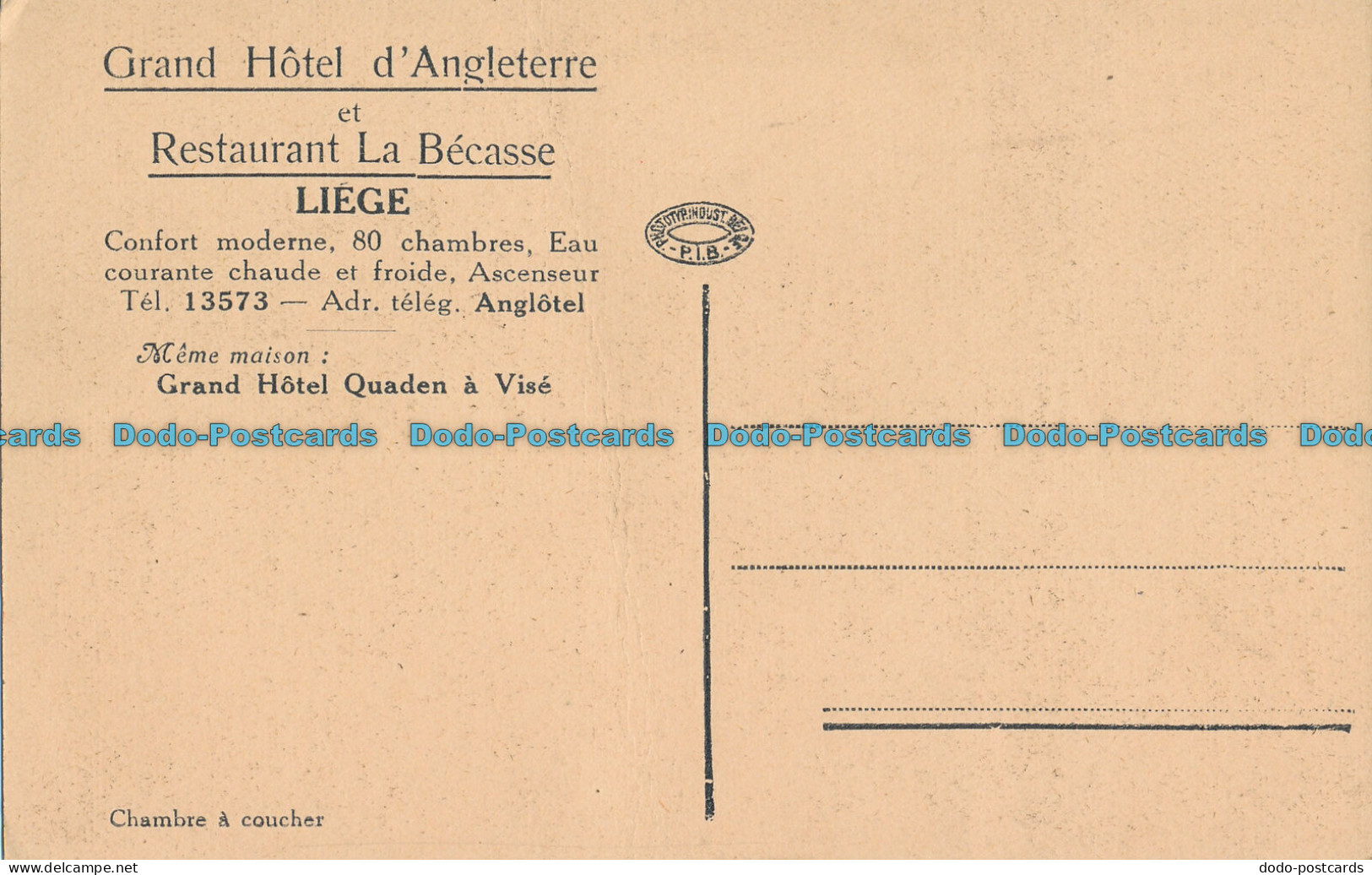 R011245 Grand Hotel D Angleterre Et Restaurant La Becasse. Liege - Monde