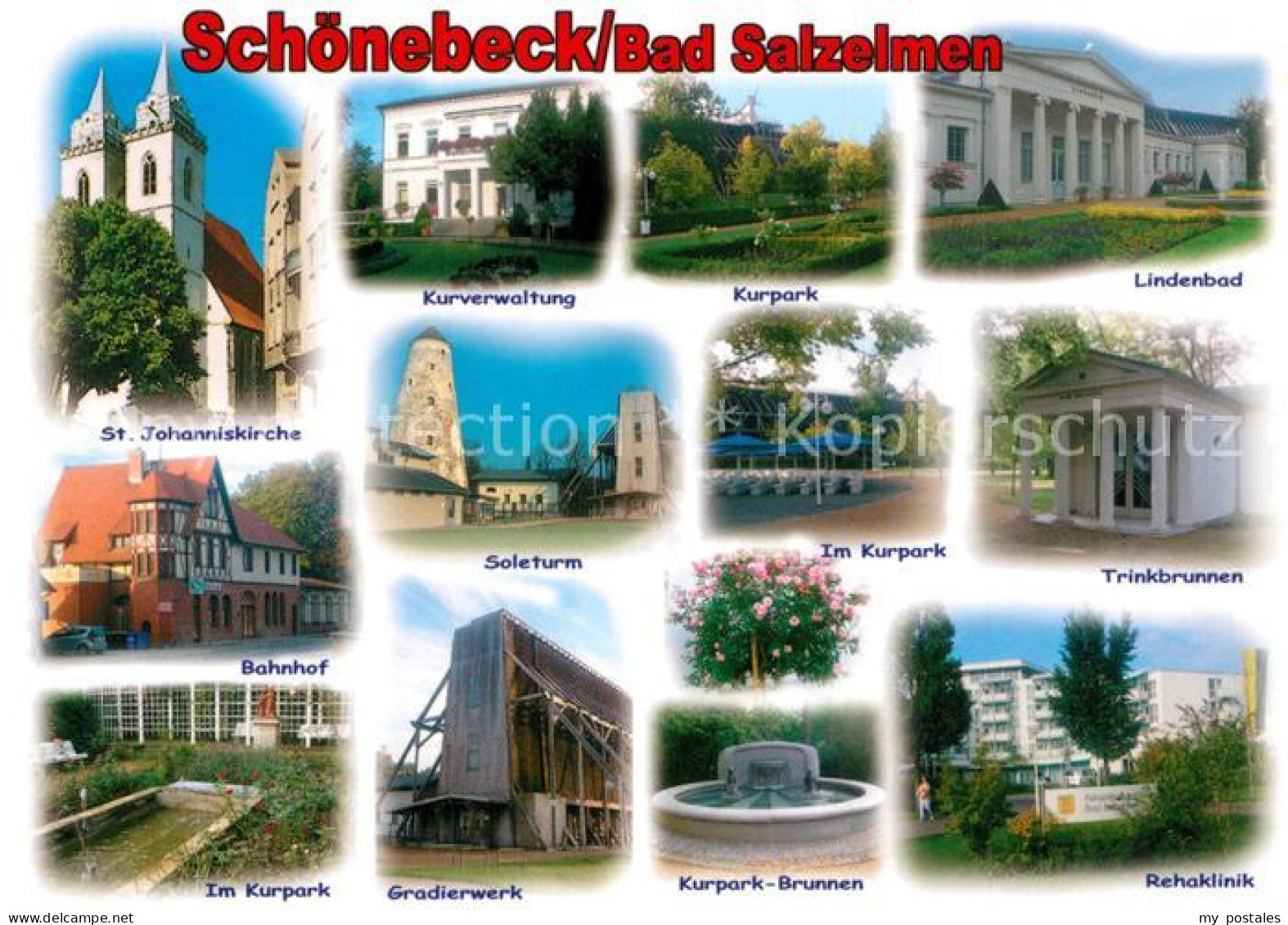 73276847 Schoenebeck Salzelmen Lindenbad Kurpark Soleturm Gradierwerk Rehaklinik - Schoenebeck (Elbe)