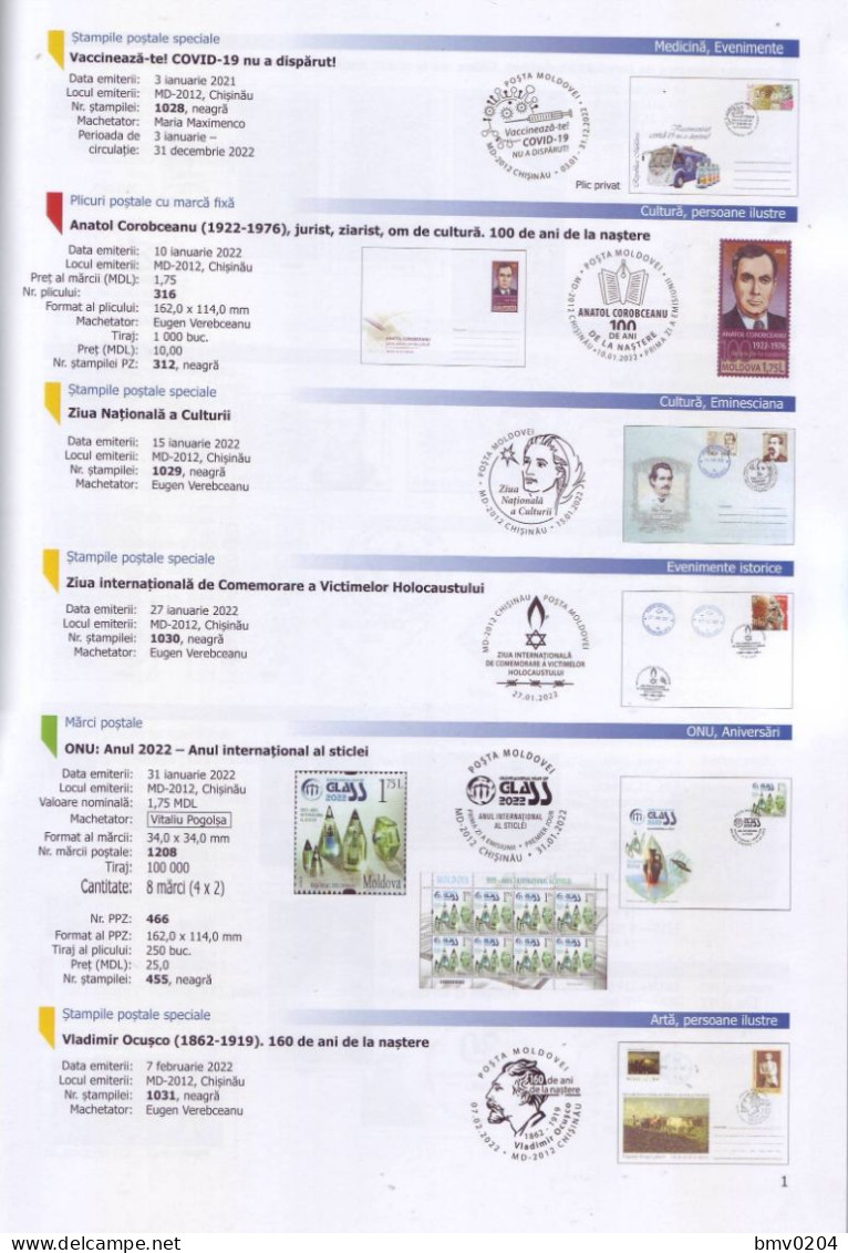 2023 2022 Moldova Illustrated Catalog Of Postal Issues Of The Republic Of Moldova 2022 Romanian Language. Chisinau - Moldavië