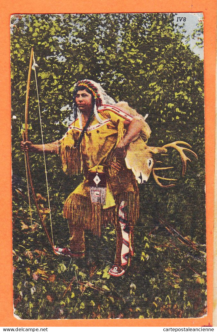 08086 ● Little Indian Princess 1940s Thème Indiens Peau-Rouge Guenuine CURTEICH-CHICAGO Eau-Claire Wisconsin N°IV8 - Indiaans (Noord-Amerikaans)