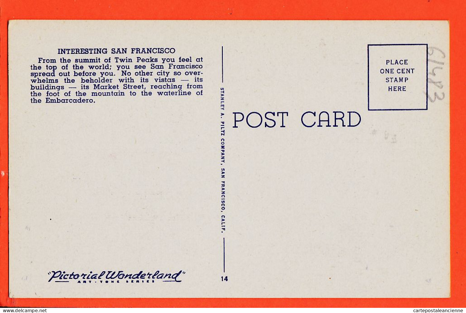 08078 ● Carte Toilée SAN-FRANCISCO California Business District OAKLAND BERKERLEY ALAMEDA 1950s STANLEY PILTZ 8A-H452 - San Francisco