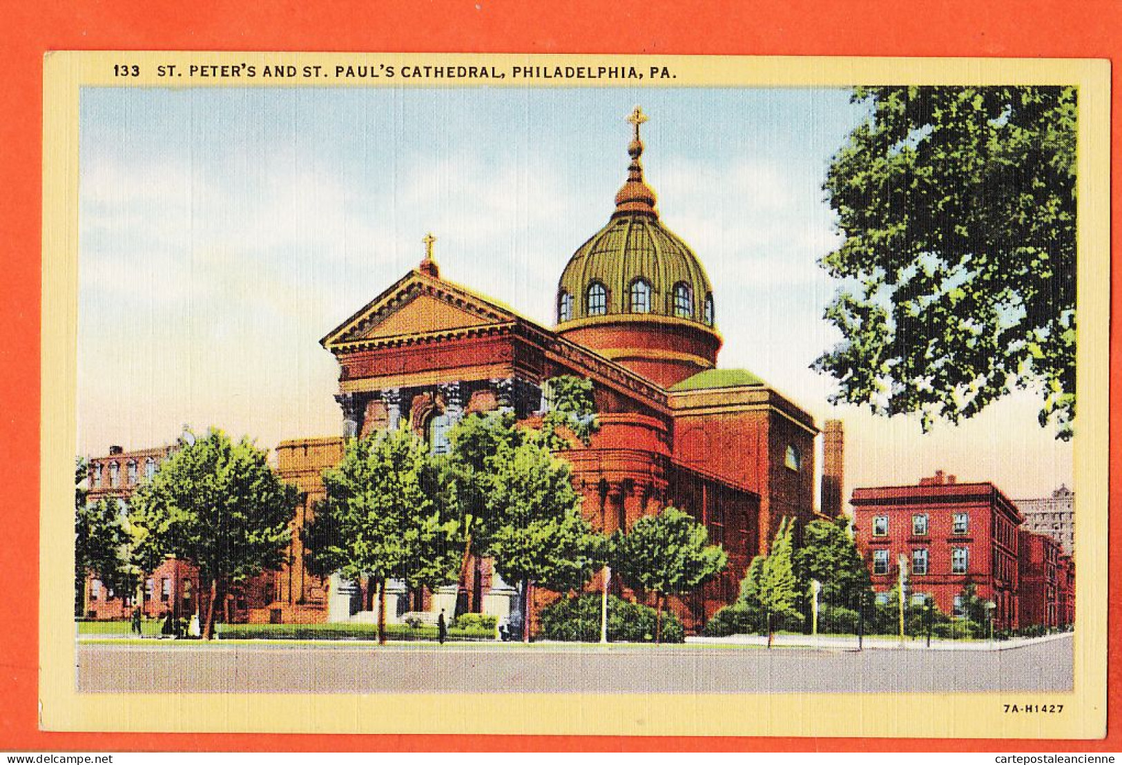 08066 ● Carte Toilée PHILADELPHIA PA-Pennsylvania ST PETER'S And SAINT-PAUL Cathedral 1950s 7A-H1427 - Philadelphia