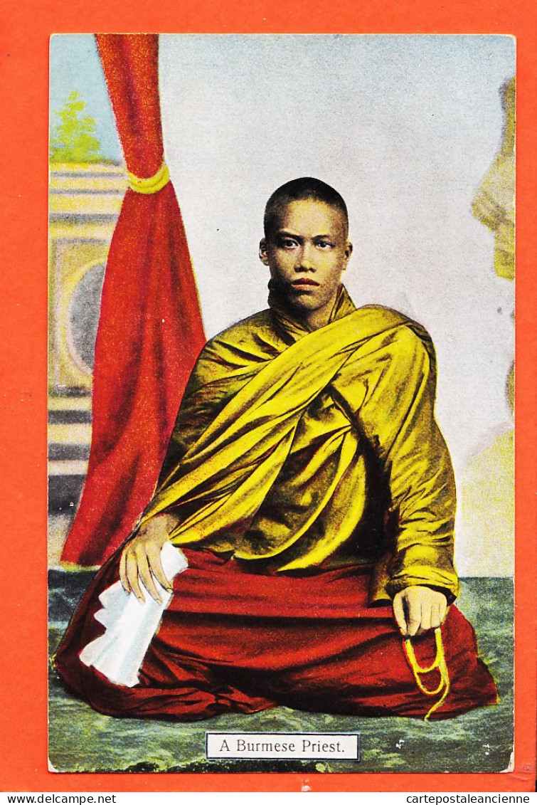 08101 ● Burma A Burmese Priest 1910s AHUJA N°8 Birmanie Prêtre Birman - Myanmar (Birma)