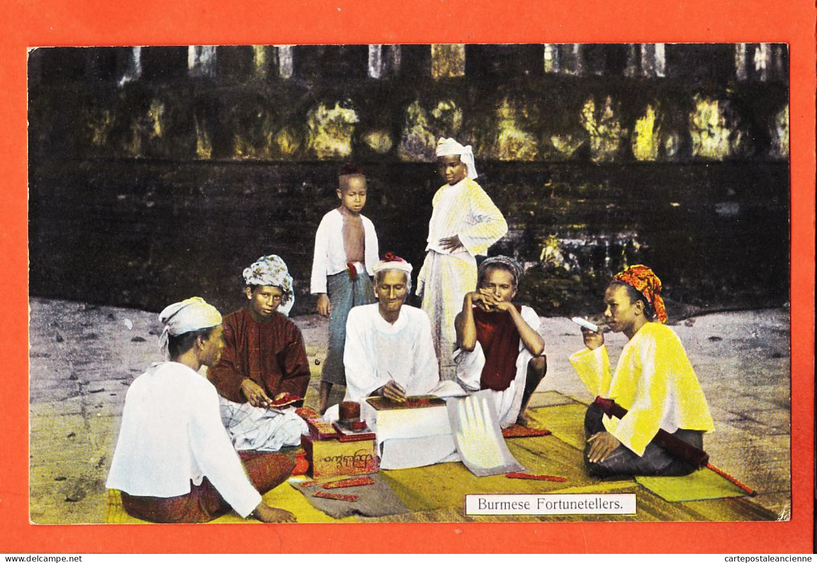 08099 ● ● Burma Burmese Fortunetellers 1910s D.A AHUJA Rangoon N° 28 Birmanie Diseurs De Bonne Aventure Birmans - Myanmar (Burma)