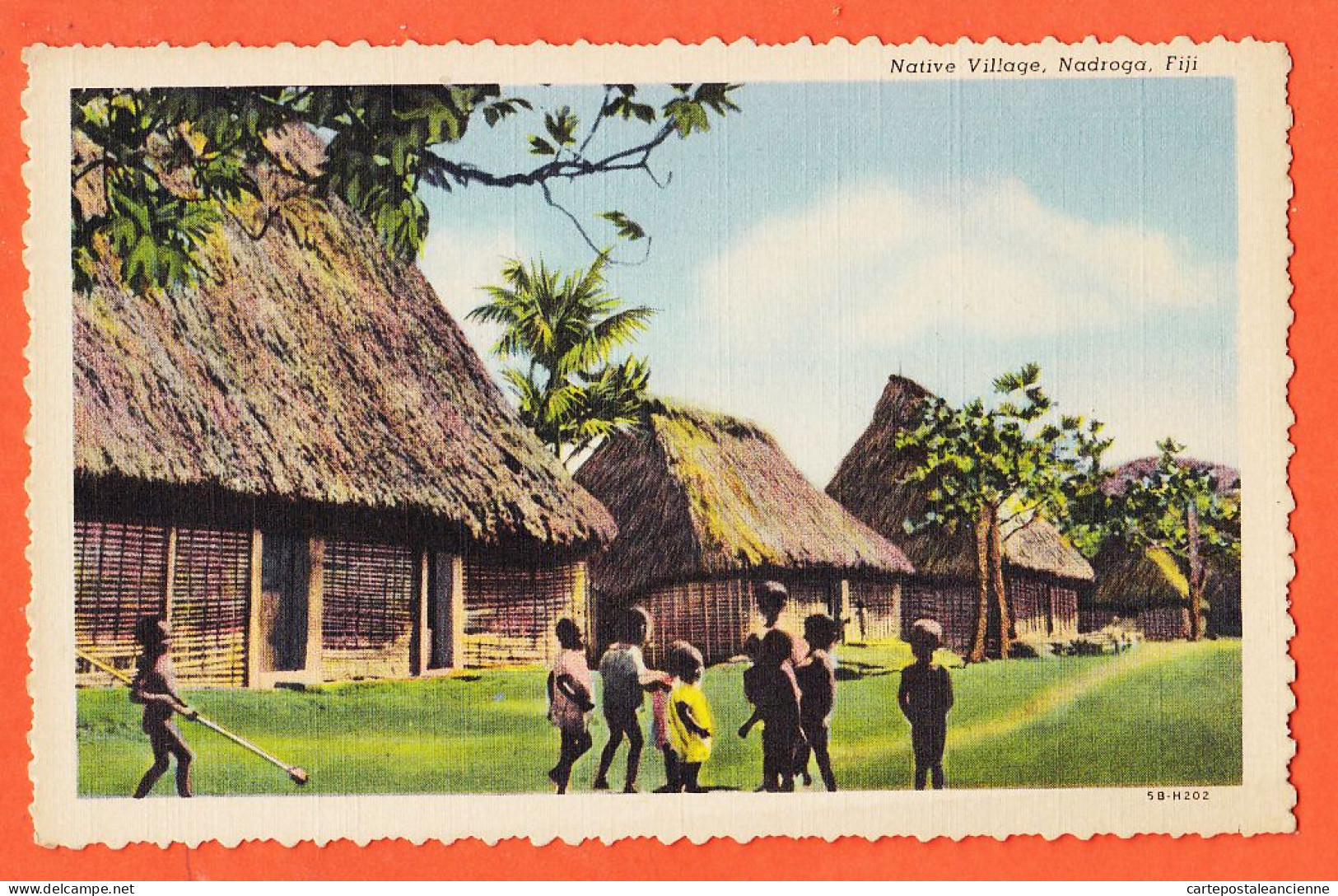 08098 ● ● NADROGA Fiji Native Village 1930s Fidji 5B-H202 - Figi