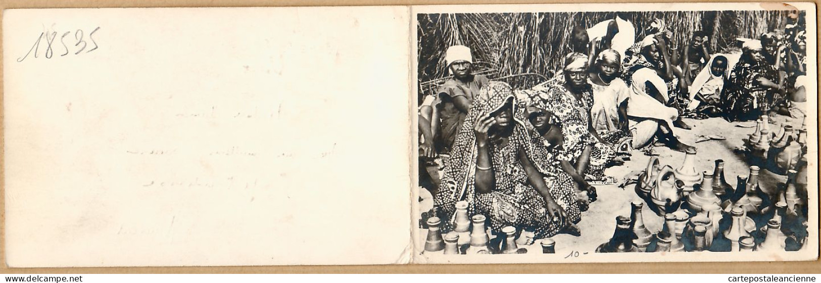 08026 ● Carte-Double Vendeuses Poterie Africaine MEILLEURS VOEUX Service Information Documentation PARIS 1960s CPDOM - Non Classés