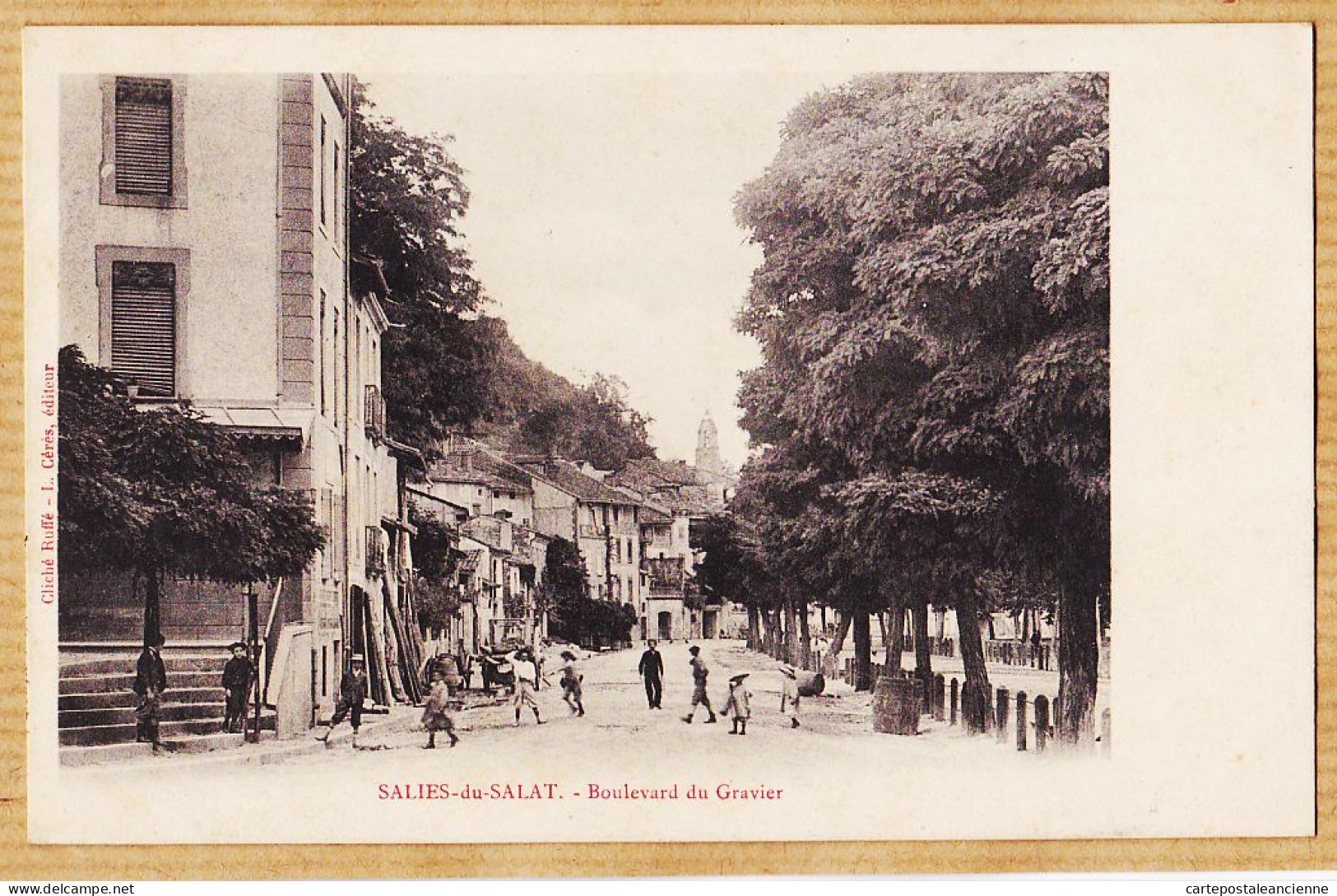 08389 / SALIES Du SALAT (31)  Boulevard Du GRAVIER Animation Villageoise 1910s Cliché RUFFE Editeur CERES - Salies-du-Salat