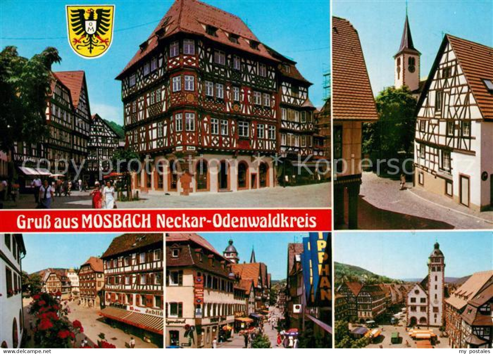 73272974 Mosbach Baden Palmsches Haus Kirche Markt Fachwerkhaeuser Mosbach Baden - Mosbach