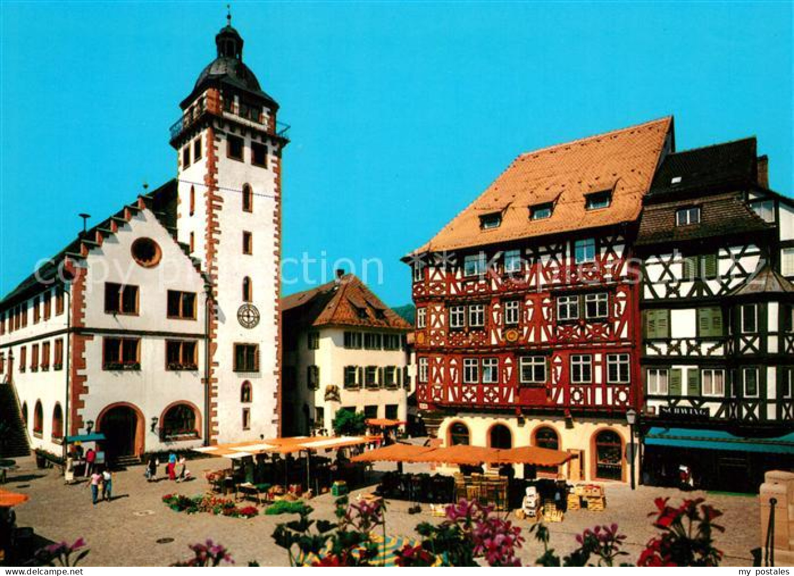 73272963 Mosbach Baden Marktplatz Mit Rathaus Und Palmsches Haus Mosbach Baden - Mosbach