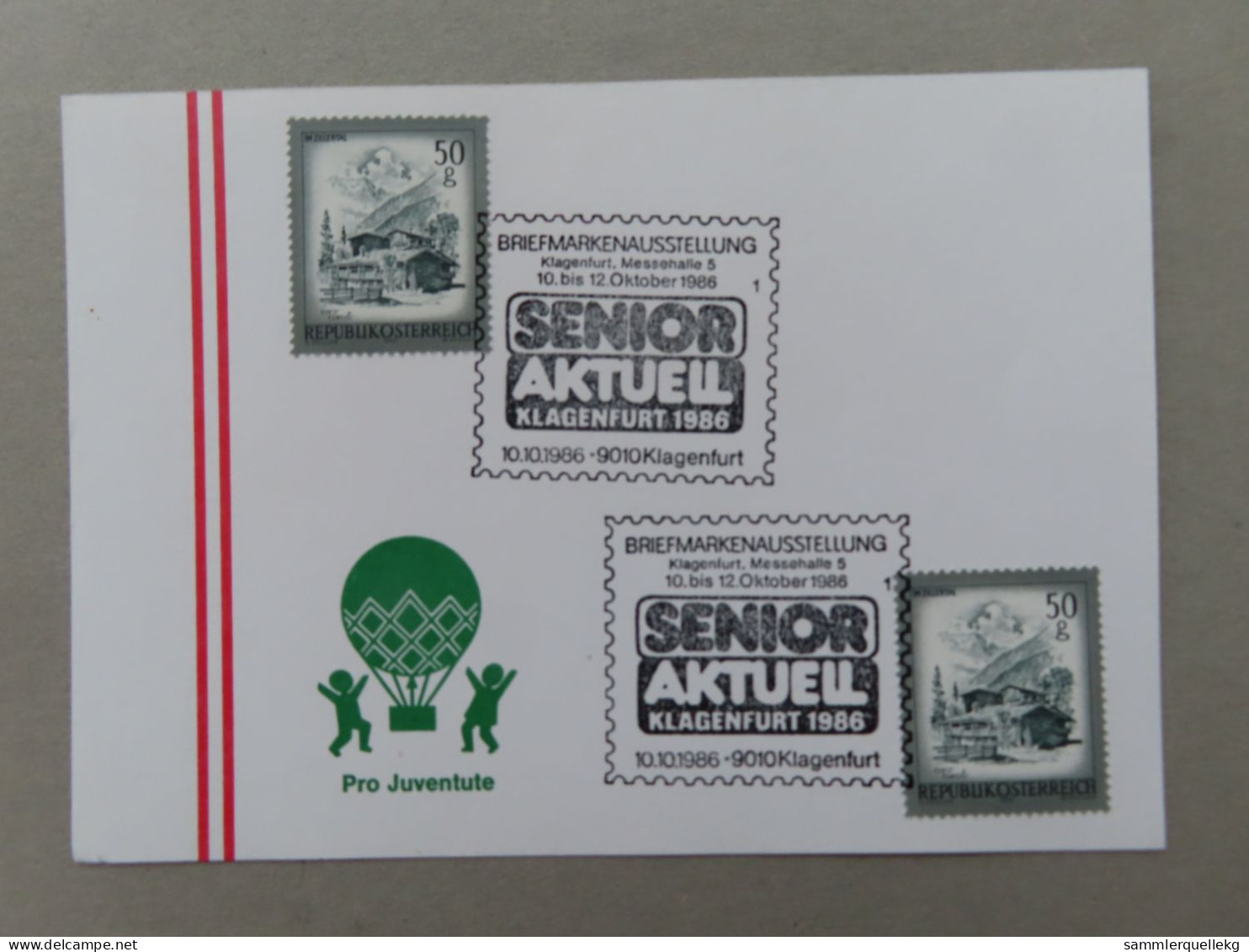 Österreich Pro Juventute - Mit Sonderstempel 10. 10. 1986 Klagenfurt, Senior Aktuell Klagenfurt 1986 (Nr.1402) - Other & Unclassified