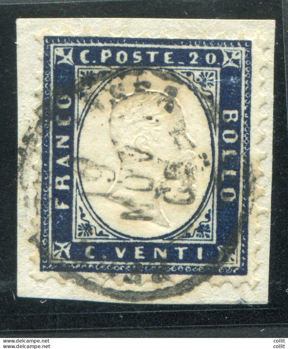 Vitt. Emanuele II° Cent. 20 Indaco Su Piccolo Frammento - Neufs