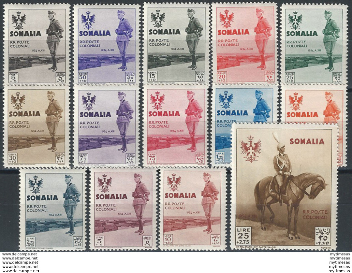 1935 Somalia Visita Del Re 14v. MNH Sass. N. 199/212 - Andere & Zonder Classificatie