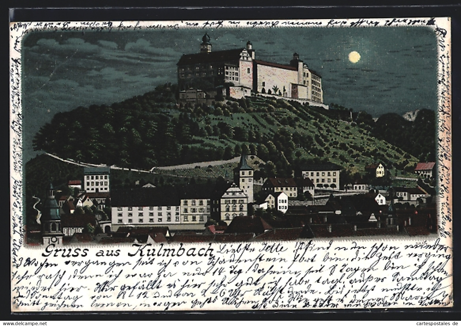 Lithographie Kulmbach, Blick Zum Schloss  - Kulmbach