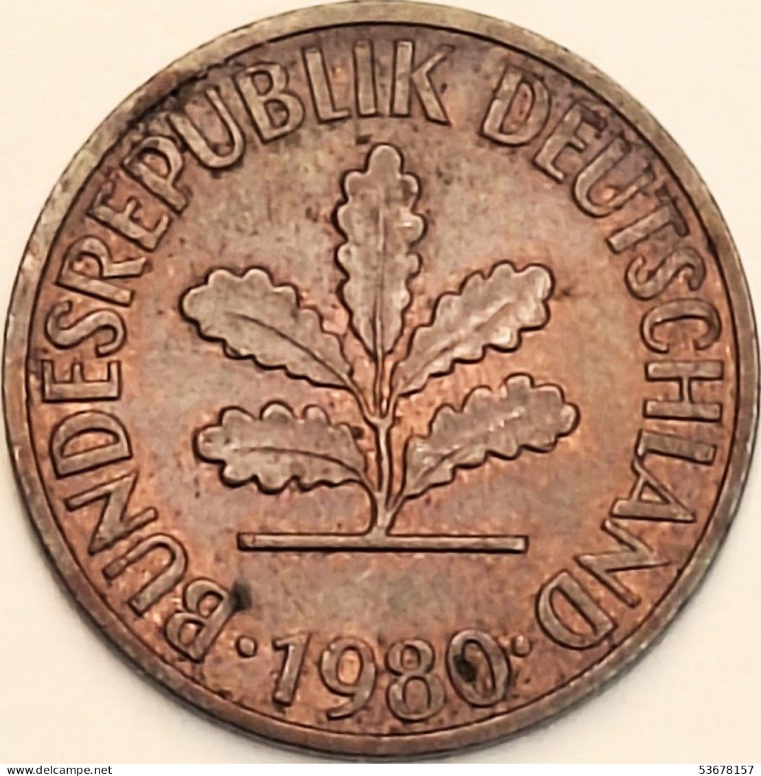 Germany Federal Republic - 2 Pfennig 1980 F, KM# 106a (#4538) - 2 Pfennig