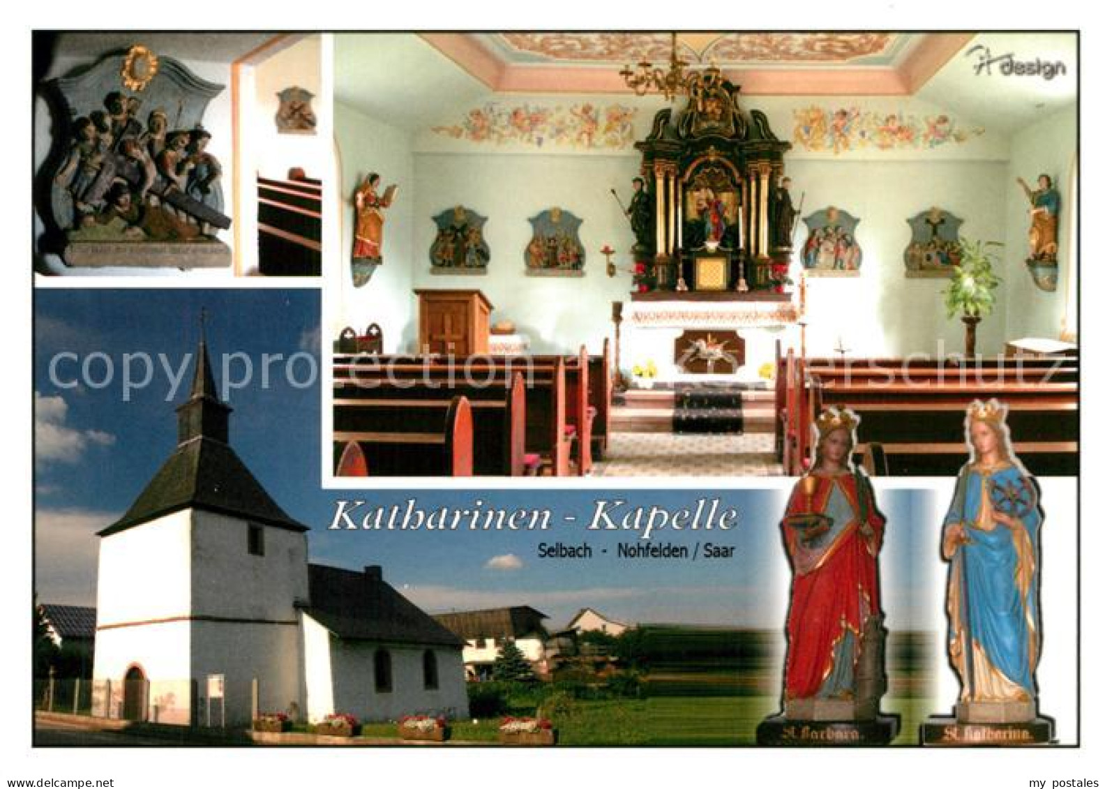 73272142 Nohfelden Katharinen Kapelle Innenansichten Heiligenfiguren Nohfelden - Altri & Non Classificati