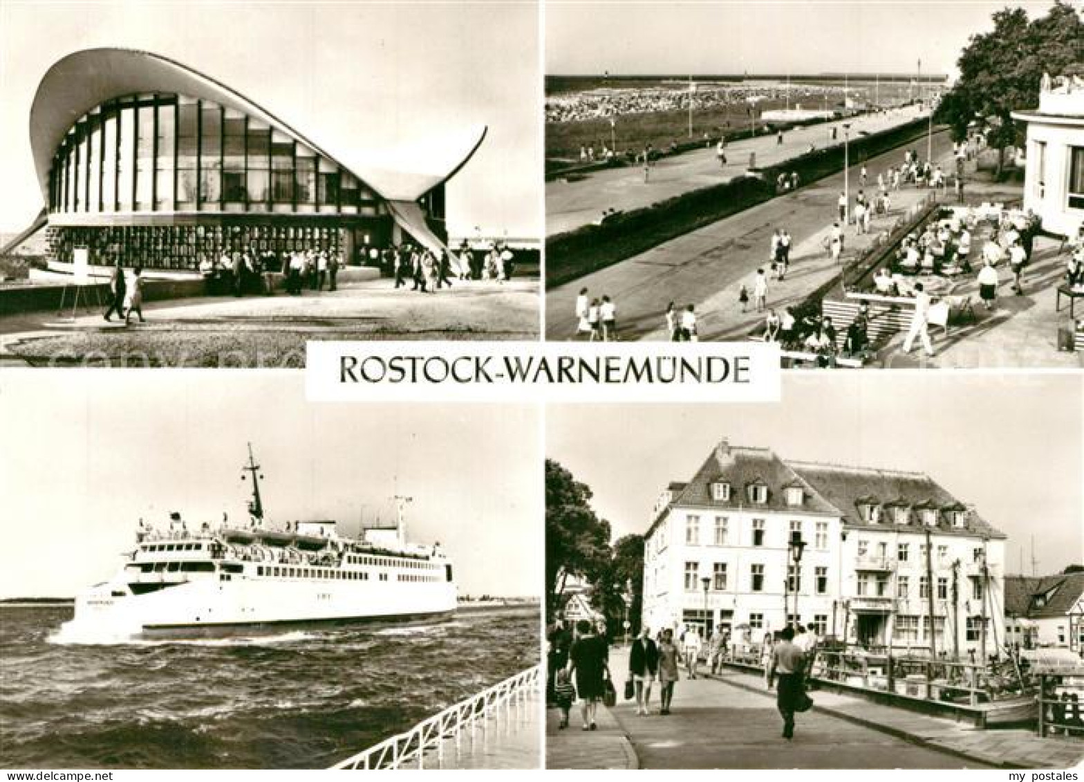 73272036 Warnemuende Ostseebad Gaststaette Teepott Strandpromenade Faehrschiff W - Rostock