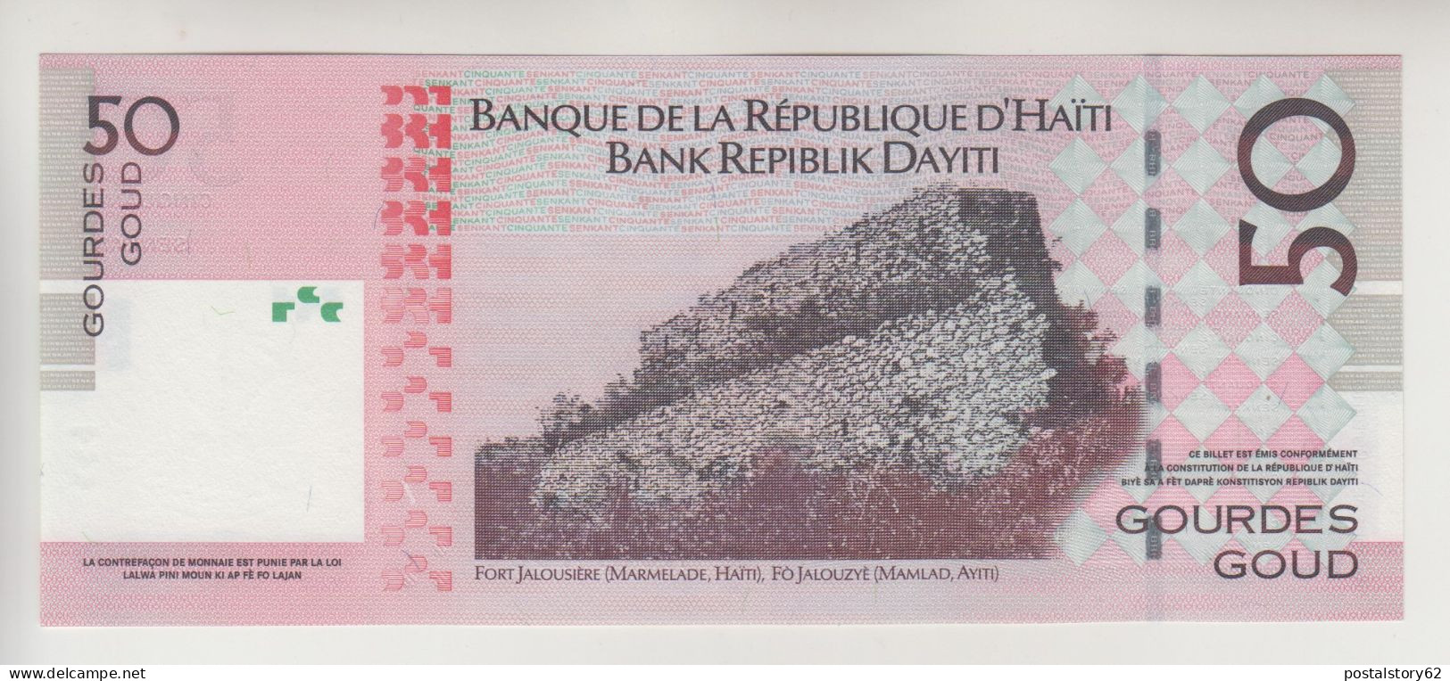 Haiti, Banconota 50 Gourdes Anno 2004  " 200° Of The Indipendence "  Pick # 274a  Unc. - Haïti