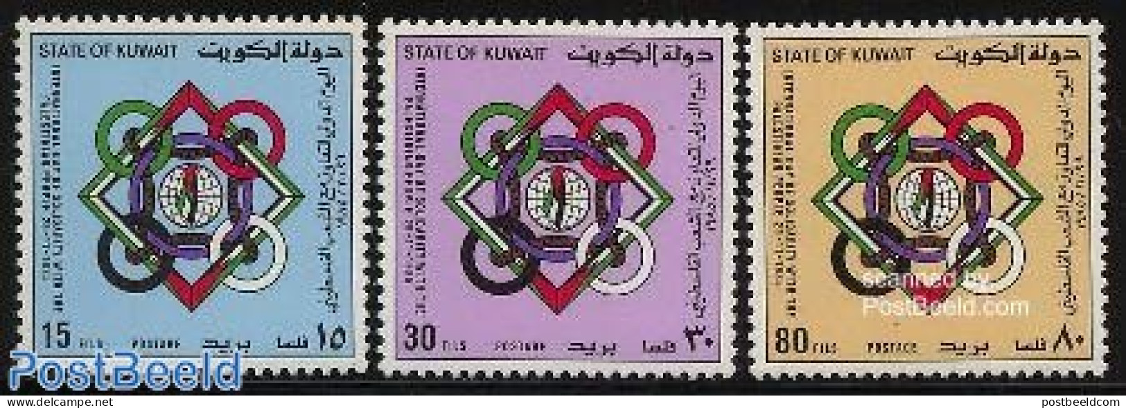 Kuwait 1985 Palestine Solidarity 3v, Mint NH - Kuwait