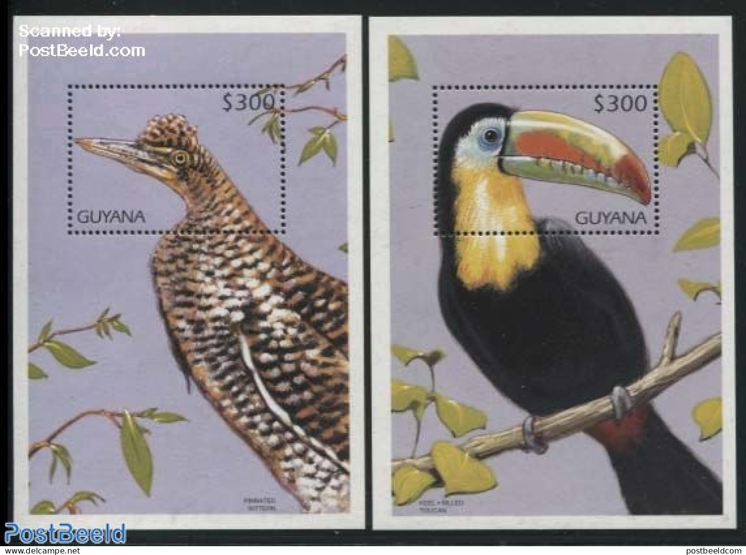 Guyana 1997 Birds 2 S/s, Mint NH, Nature - Birds - Toucans - Guiana (1966-...)