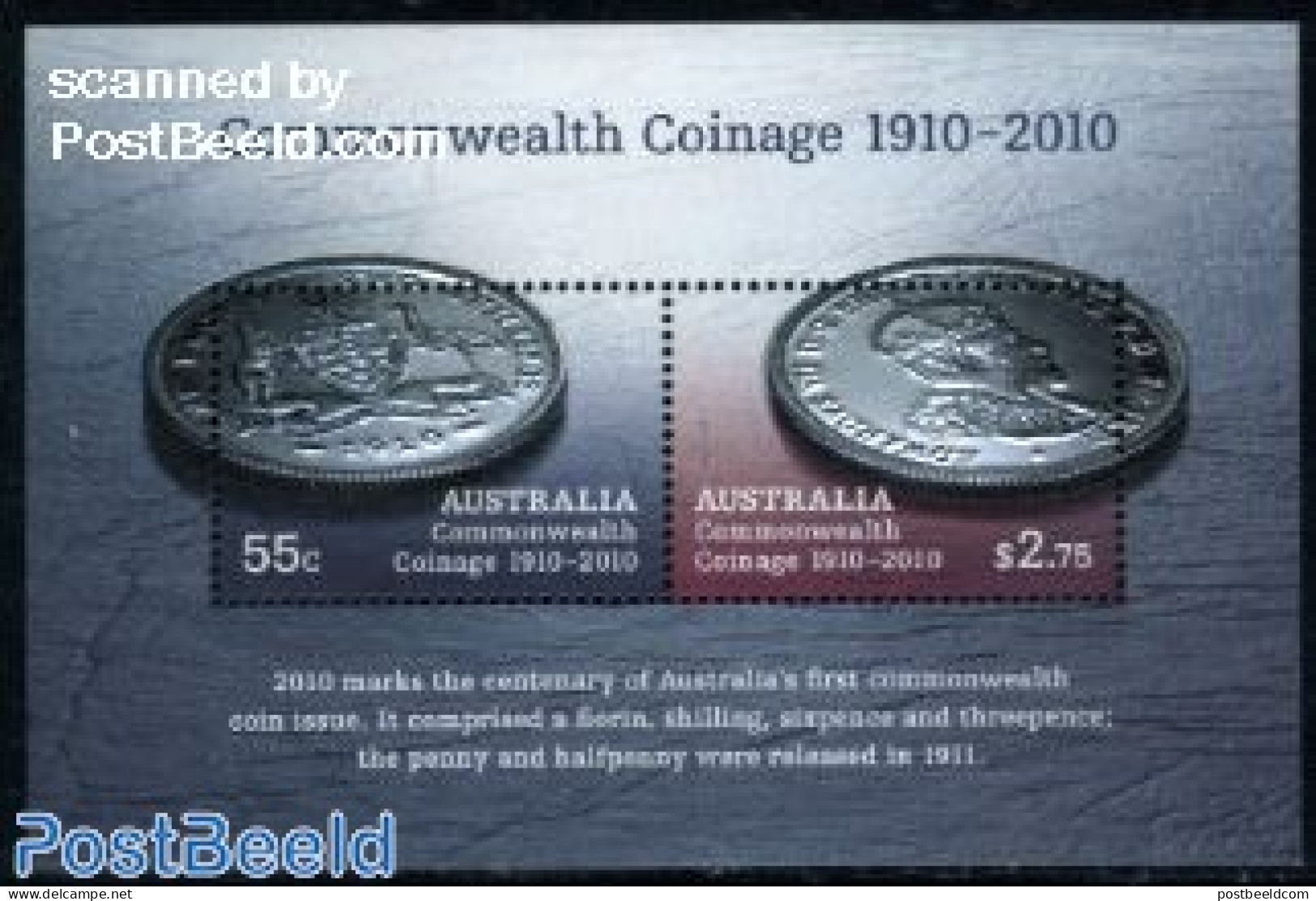 Australia 2010 Commonwealth Coinage S/s, Mint NH, Various - Money On Stamps - Unused Stamps