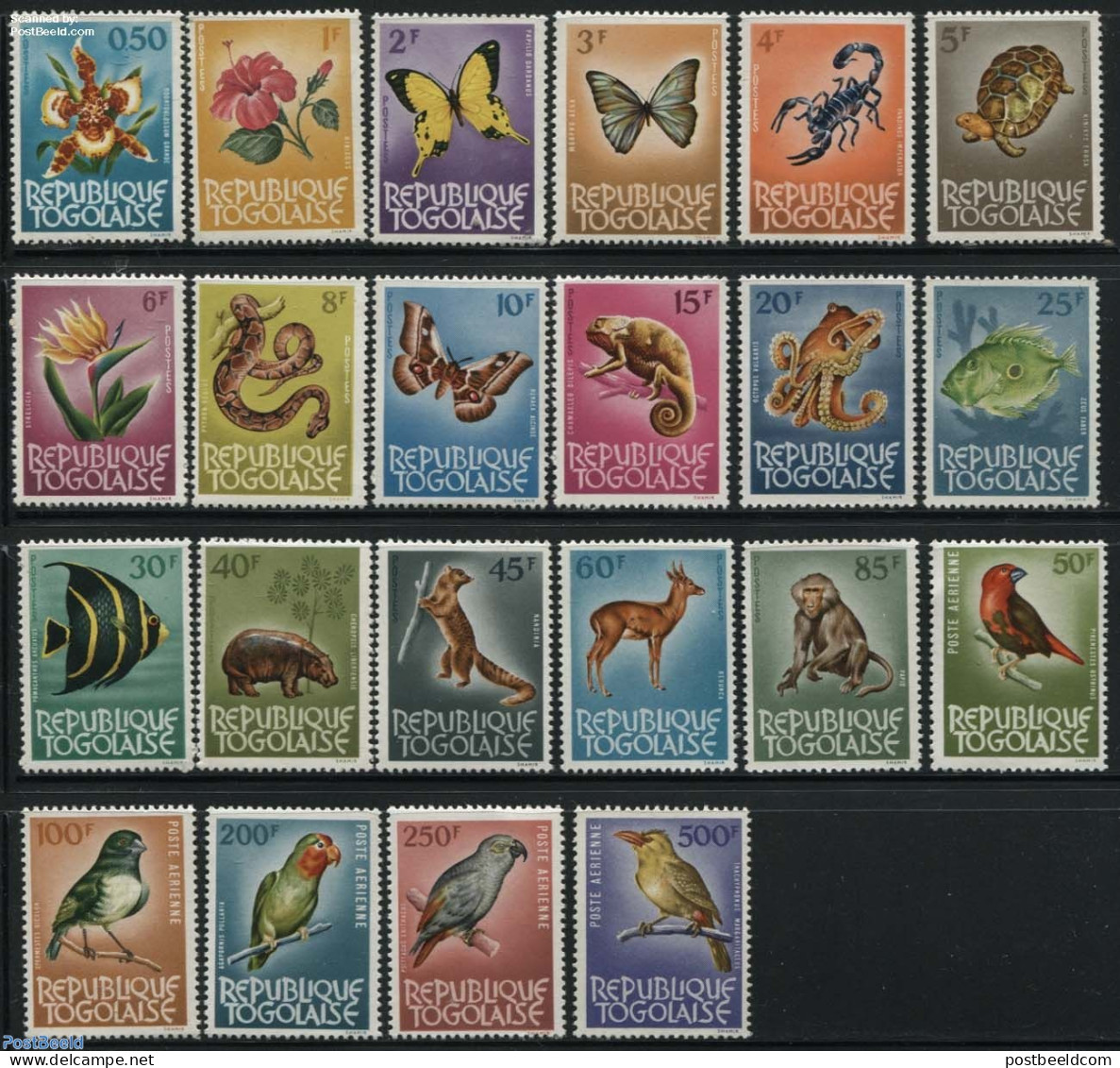 Togo 1964 Definitives 22v, Mint NH, Nature - Animals (others & Mixed) - Birds - Butterflies - Reptiles - Togo (1960-...)