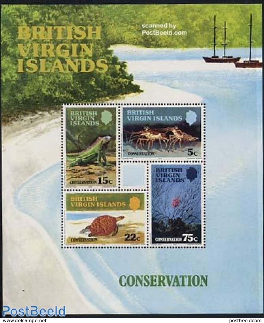 Virgin Islands 1979 Nature Conservation S/s, Mint NH, Nature - Fish - Reptiles - Shells & Crustaceans - Turtles - Pesci