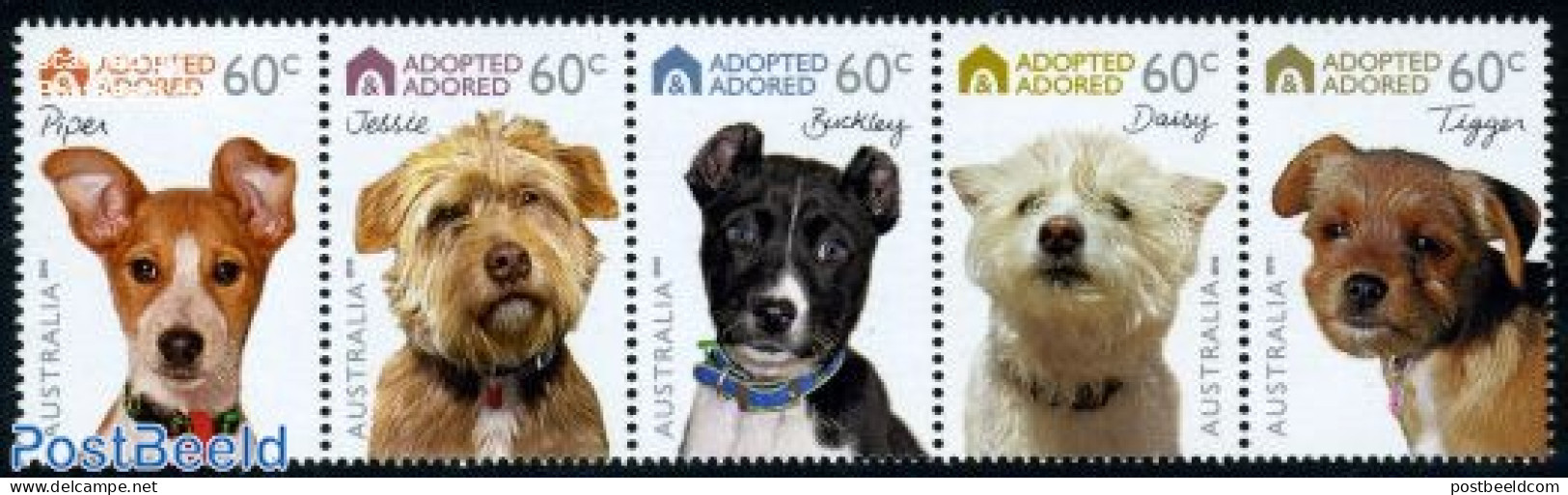 Australia 2010 Dogs 5v [::::], Mint NH, Nature - Dogs - Unused Stamps