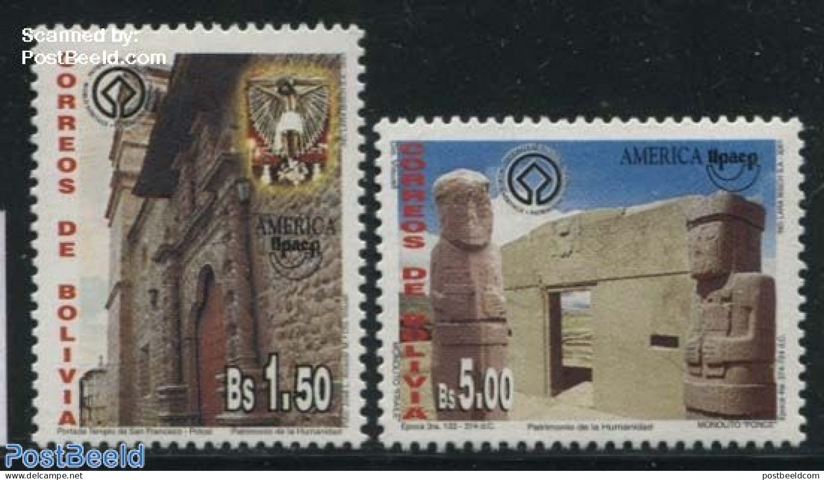 Bolivia 2001 UPAEP 2v, Mint NH, History - Archaeology - U.P.A.E. - Art - Architecture - Arqueología