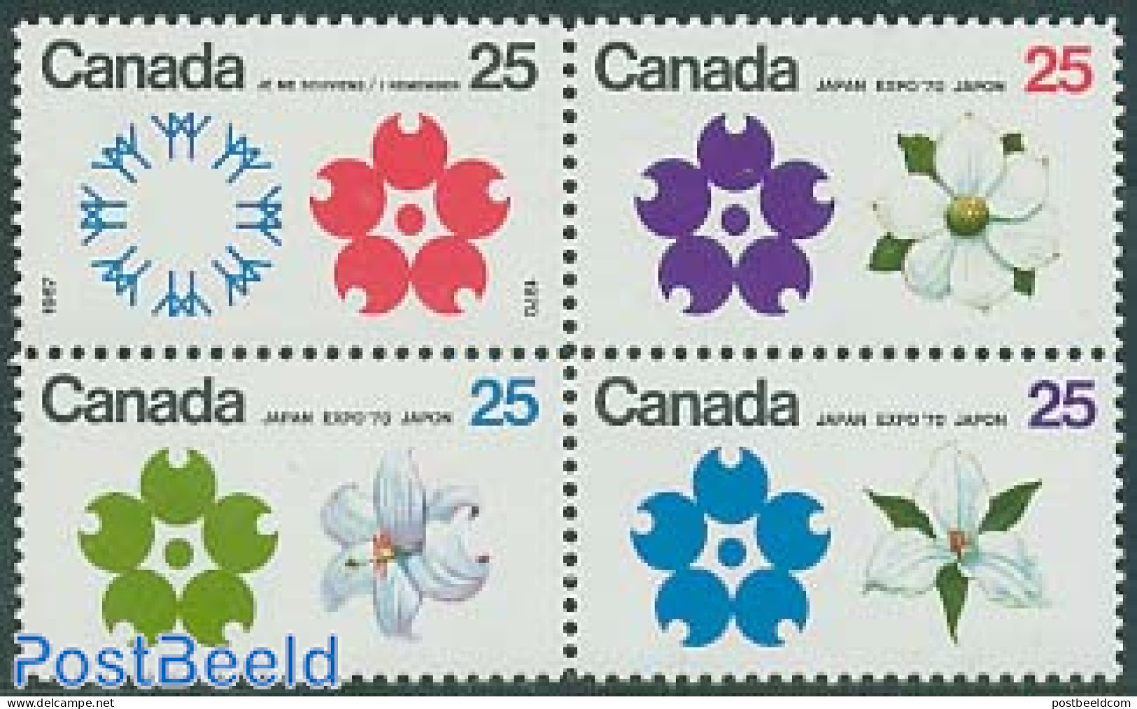 Canada 1970 Expo 1970 4v [+], Normal Paper, Mint NH, Nature - Various - Flowers & Plants - World Expositions - Ongebruikt