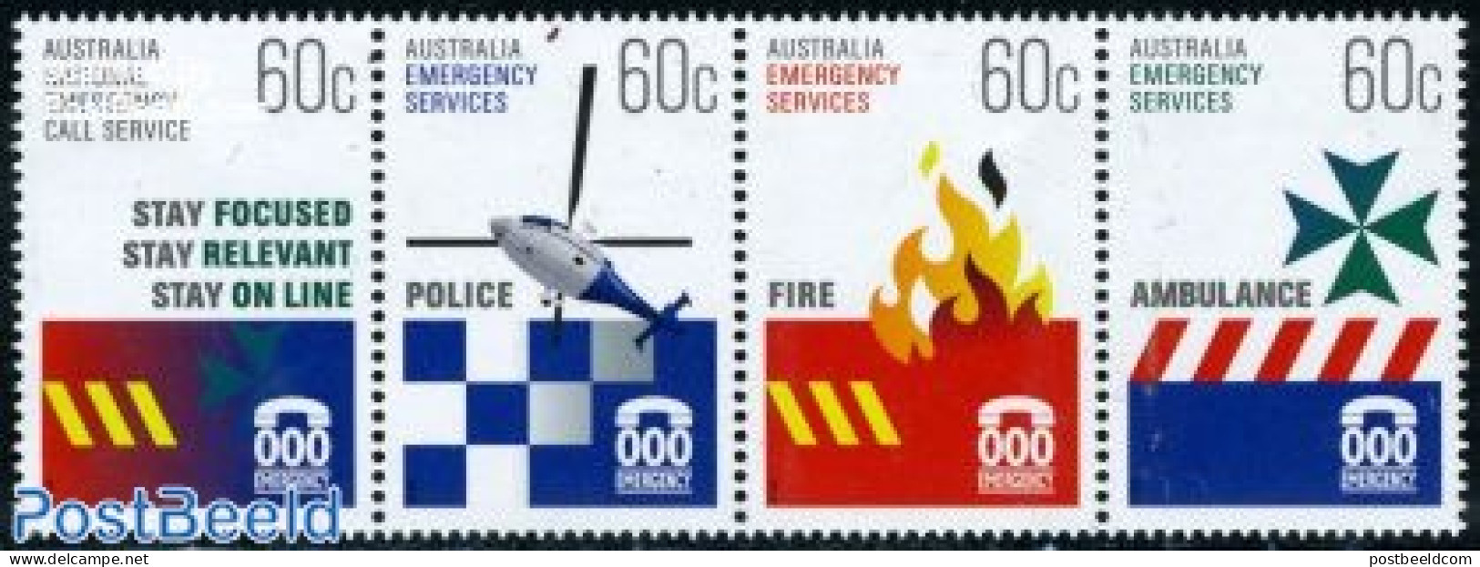 Australia 2010 Emergency Services 4v [:::], Mint NH, Health - Transport - Various - Health - St John - Fire Fighters &.. - Ongebruikt