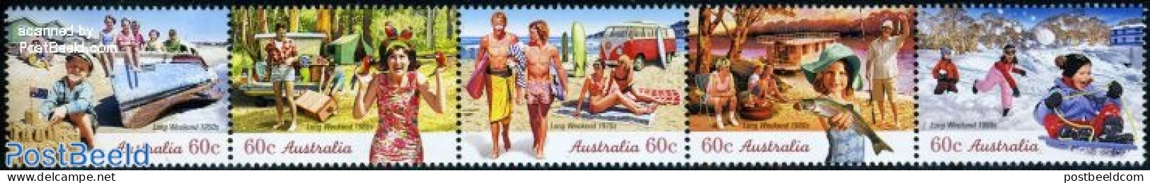 Australia 2010 Weekend Holidays 5v [::::], Mint NH, Nature - Transport - Various - Birds - Fish - Fishing - Parrots - .. - Unused Stamps