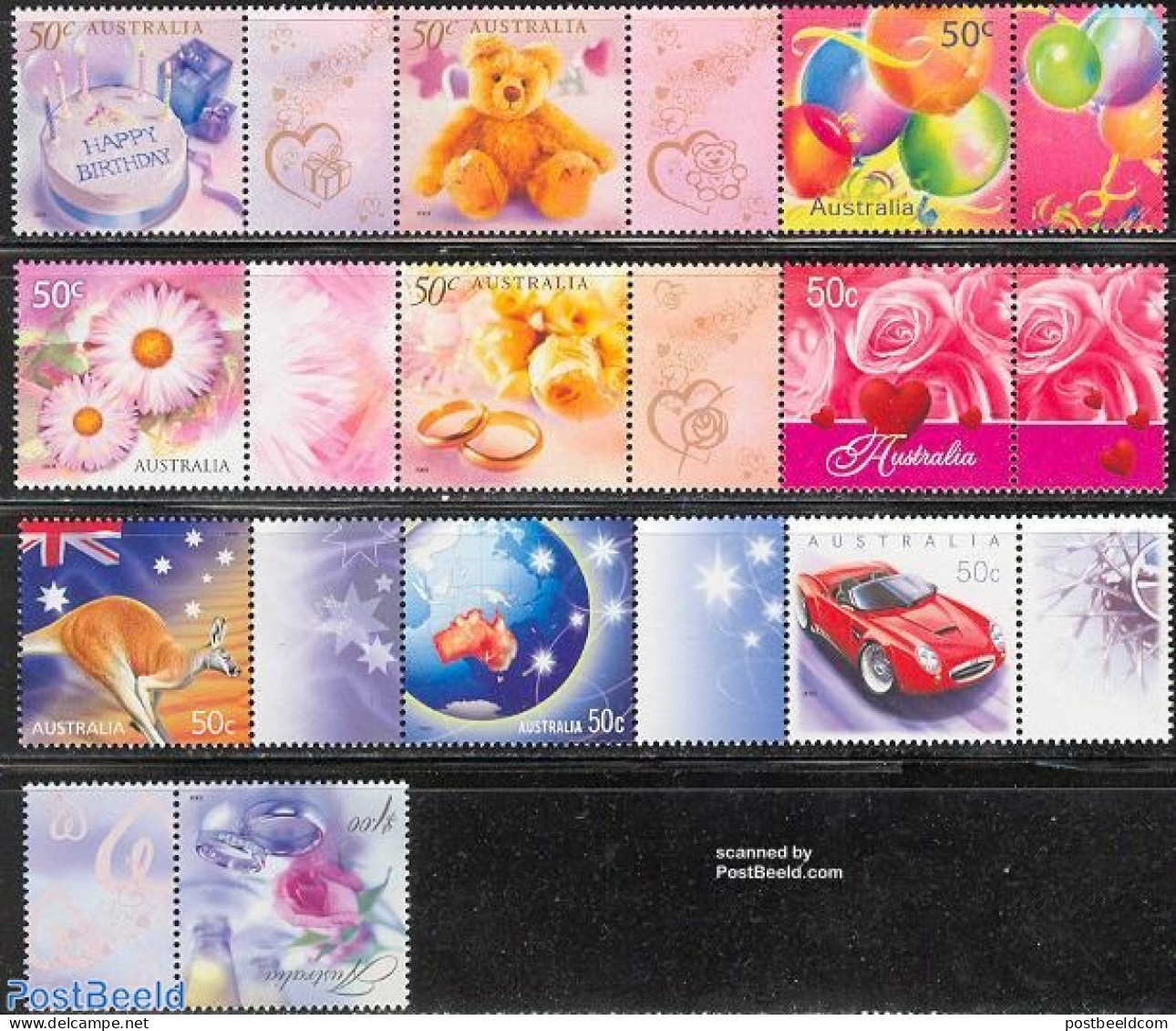 Australia 2003 Greeting Stamps 10v+tabs (1v+3x[::]), Mint NH, Nature - Transport - Various - Animals (others & Mixed) .. - Nuevos