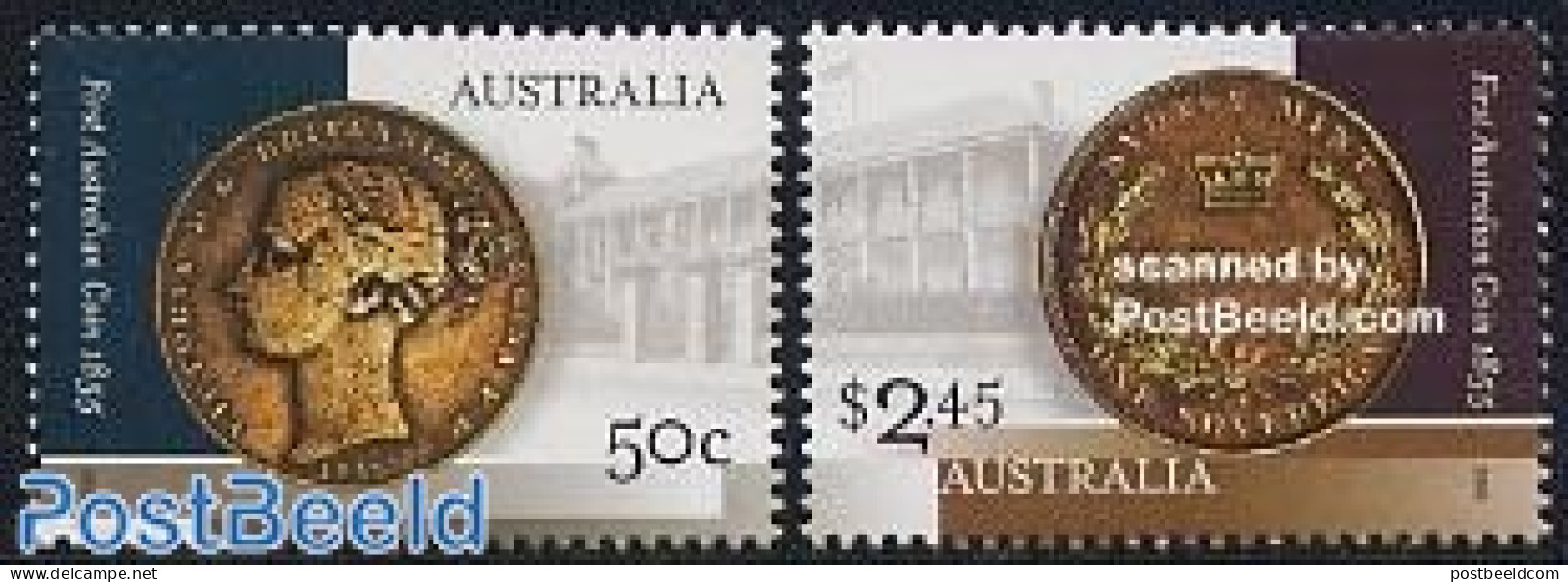 Australia 2005 First Australian Coin 2v, Mint NH, Various - Money On Stamps - Ongebruikt