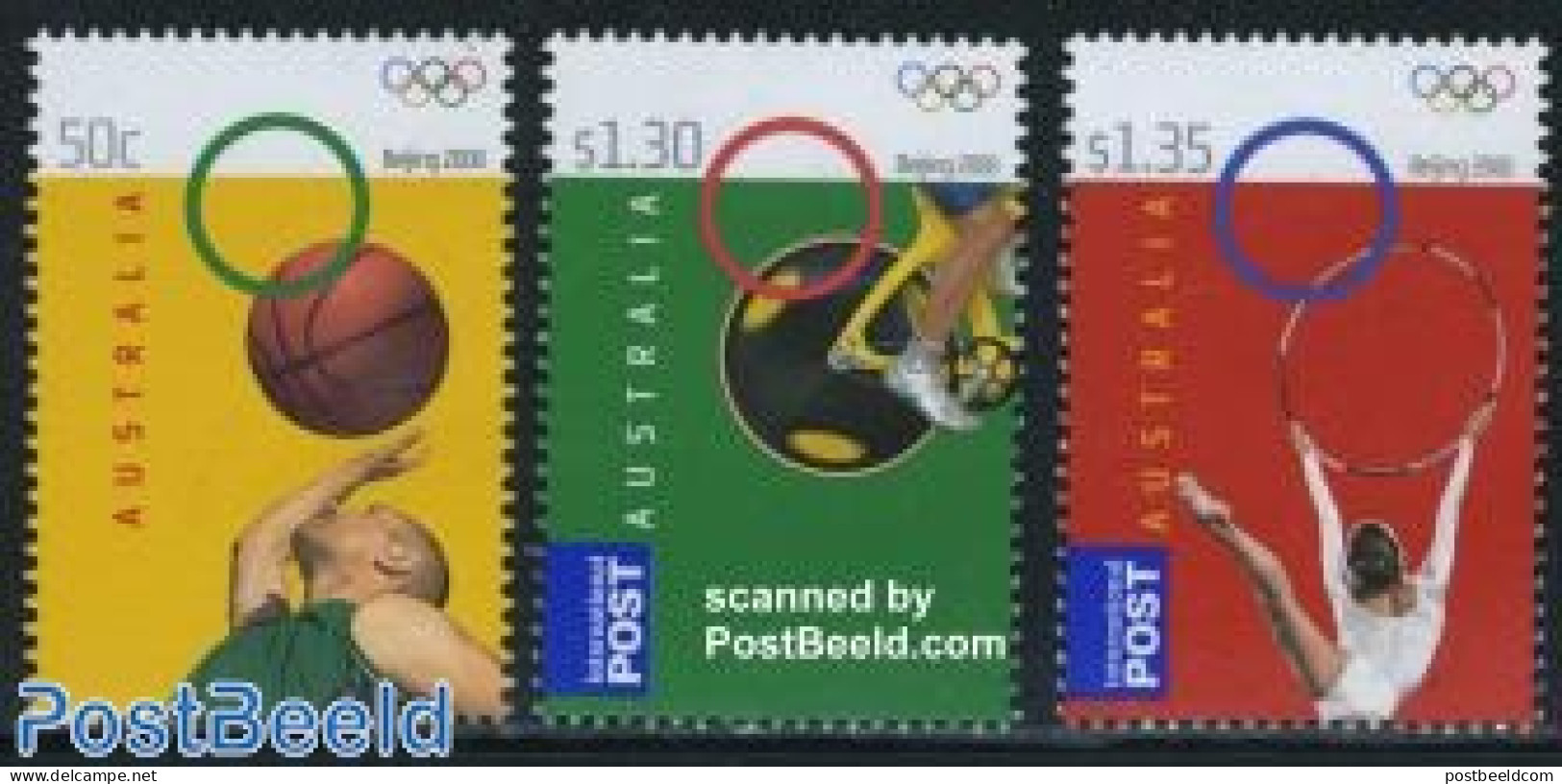 Australia 2008 Beijing Olympics 3v, Mint NH, Sport - Basketball - Cycling - Gymnastics - Olympic Games - Unused Stamps