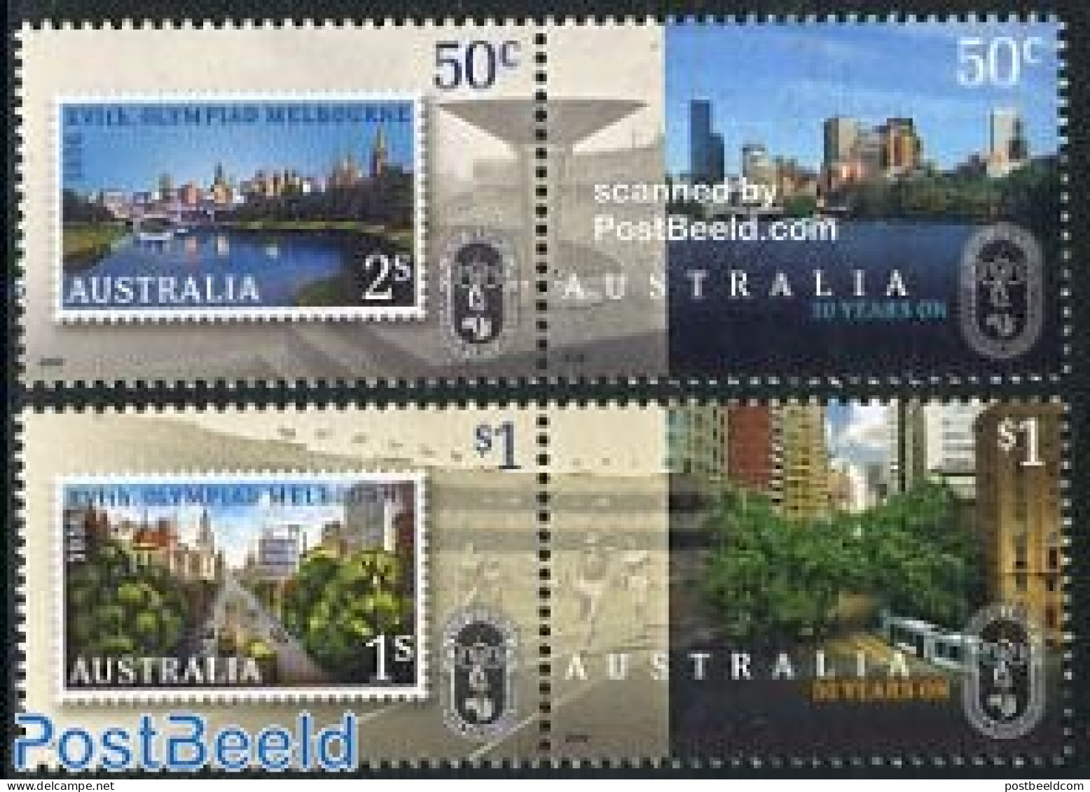 Australia 2006 Olympic Games Of 1956 2x2v [:], Mint NH, Sport - Transport - Olympic Games - Stamps On Stamps - Railways - Unused Stamps