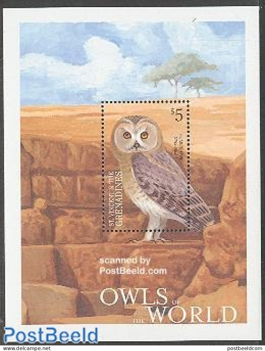 Saint Vincent 2001 Humes Owl S/s, Mint NH, Nature - Birds - Owls - St.Vincent (1979-...)