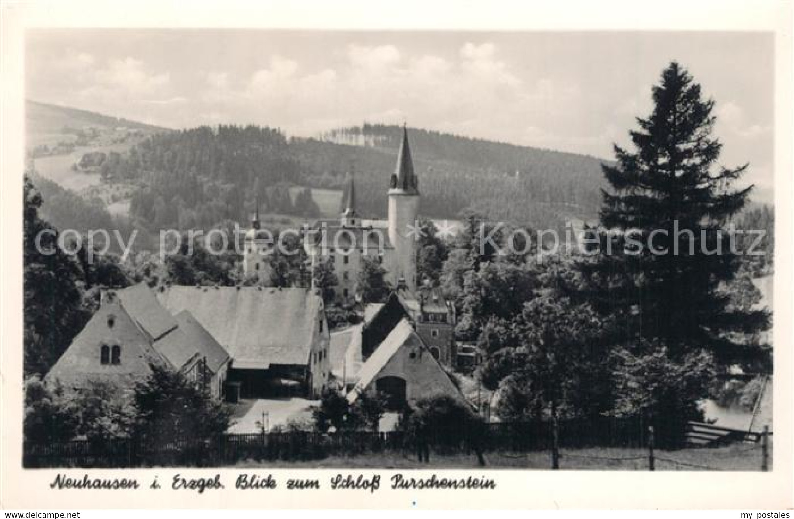 73271873 Neuhausen Erzgebirge Blick Zum Schloss Purschenstein Neuhausen Erzgebir - Neuhausen (Erzgeb.)