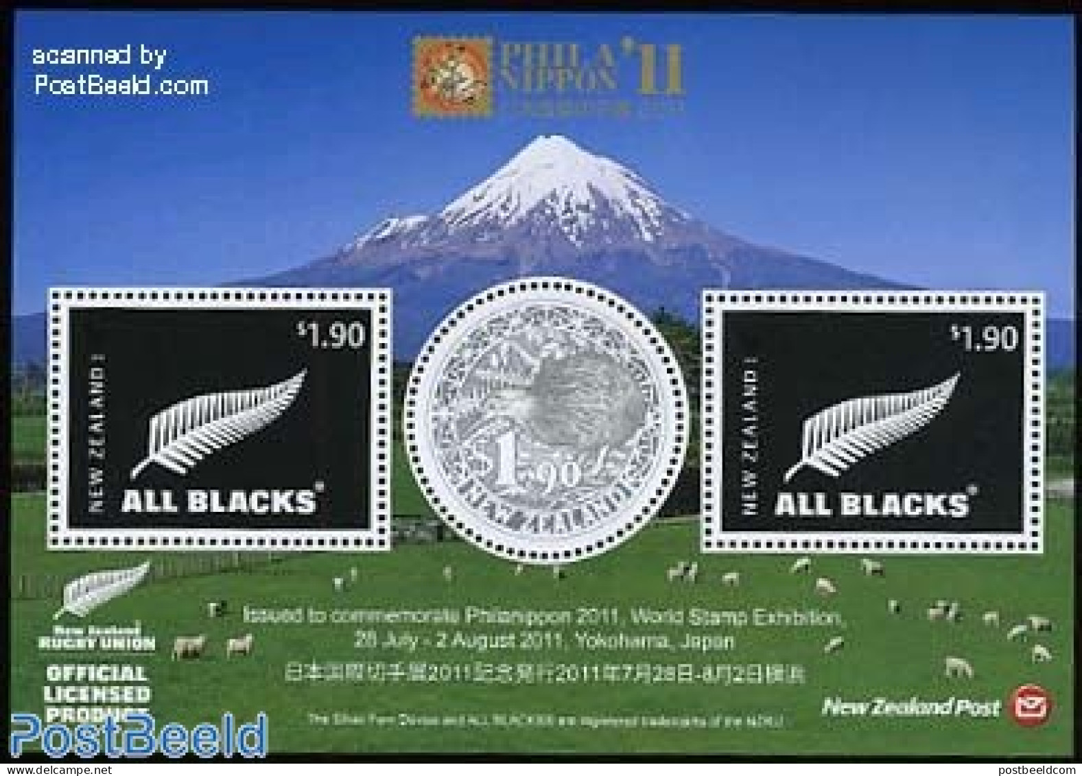 New Zealand 2011 Philanippon S/s, Mint NH, Nature - Sport - Various - Birds - Rugby - Philately - Round-shaped Stamps - Ungebraucht