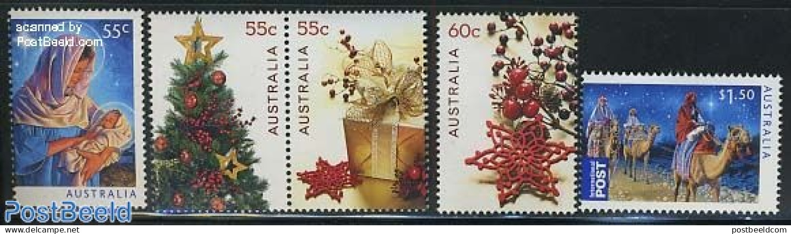 Australia 2011 Christmas 5v (3v+[:]), Mint NH, Nature - Religion - Camels - Christmas - Unused Stamps
