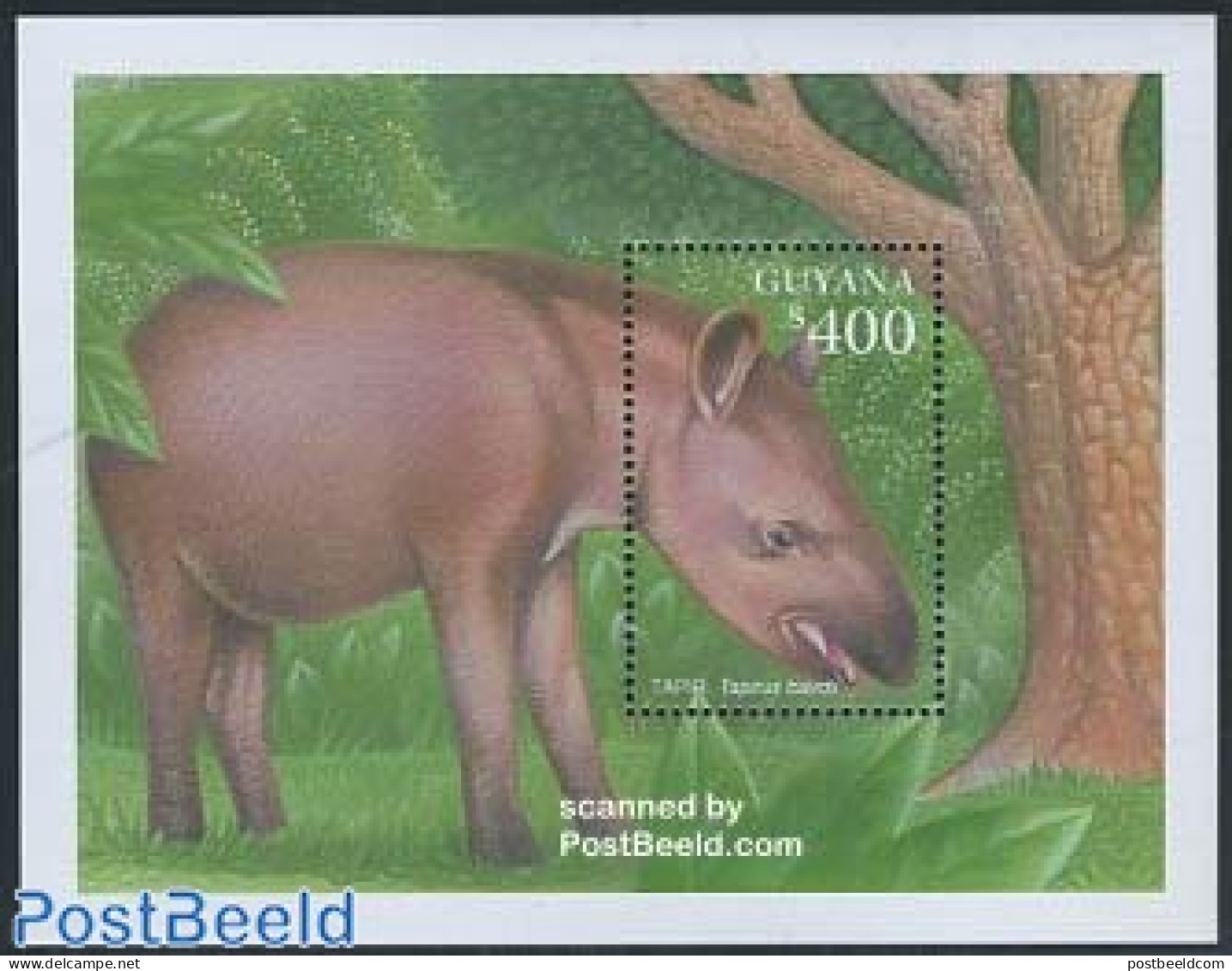 Guyana 2001 Tapir S/s, Mint NH, Nature - Animals (others & Mixed) - Guiana (1966-...)