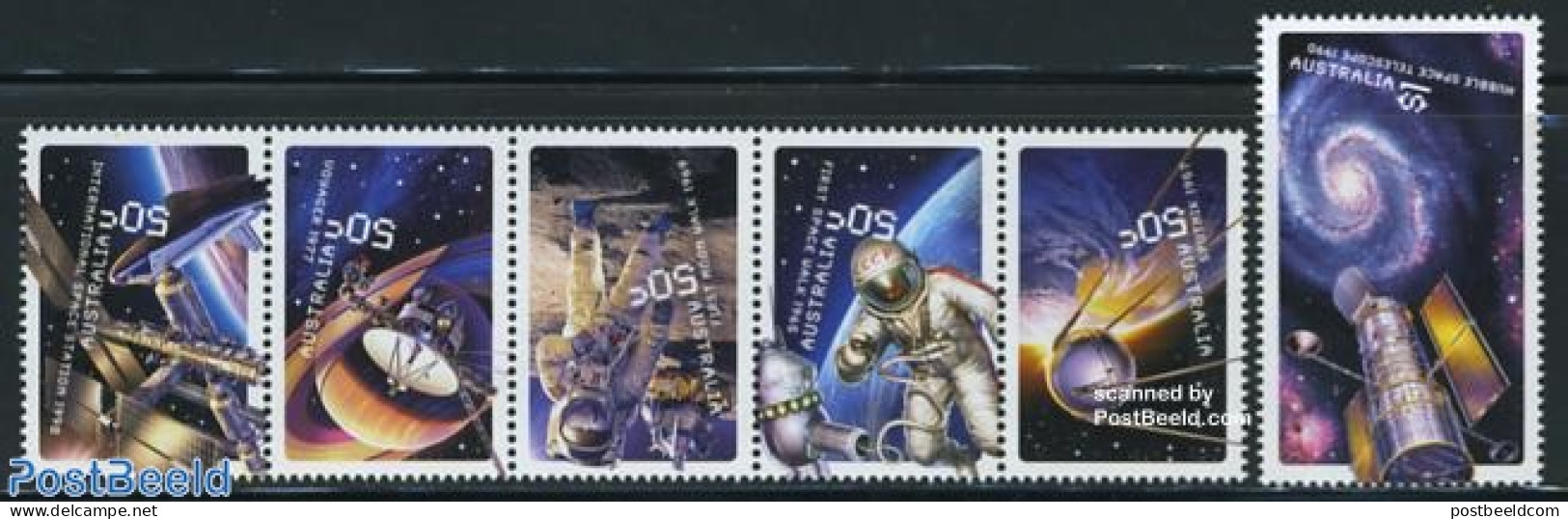 Australia 2007 50 Years In Space 6v (1v+[::::]), Mint NH, Transport - Space Exploration - Nuevos