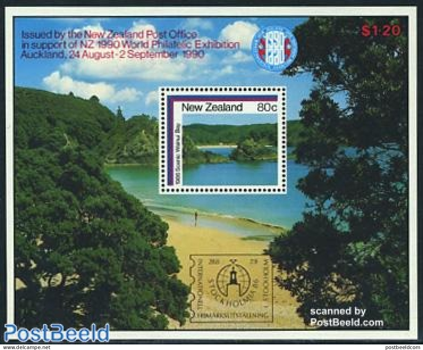 New Zealand 1986 Stockholmia, Coastal View S/s, Mint NH, Philately - Ongebruikt