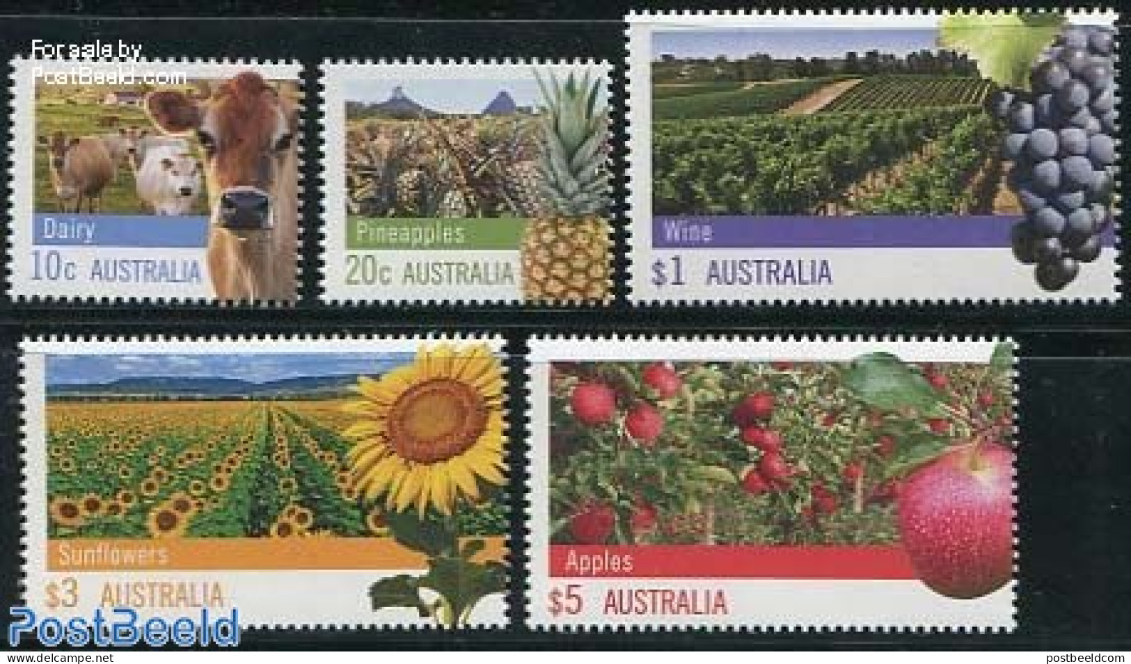 Australia 2012 Agriculture In Australia 5v, Mint NH, Nature - Various - Animals (others & Mixed) - Cattle - Fruit - Wi.. - Ongebruikt