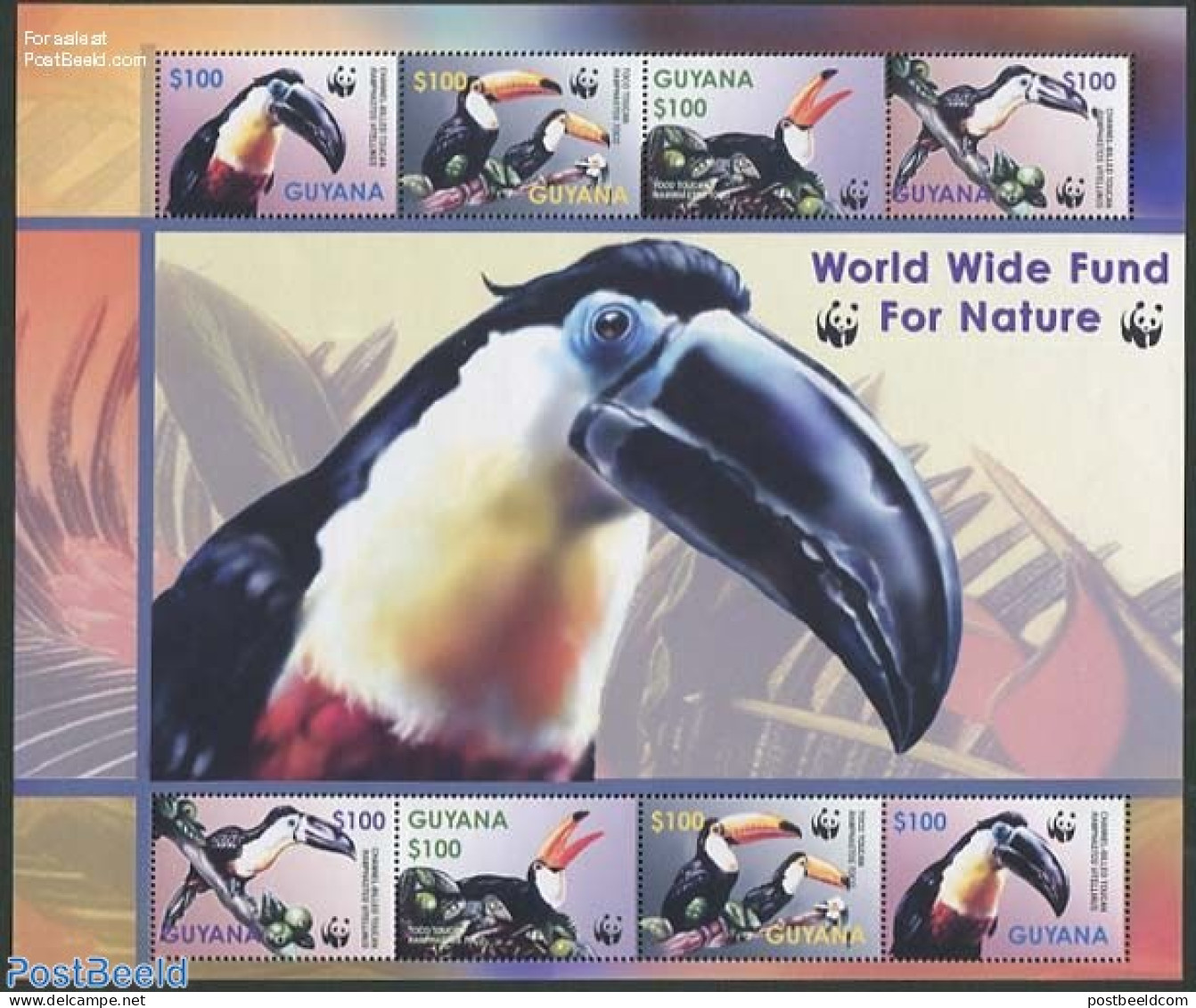 Guyana 2003 WWF, Toucan M/s, Mint NH, Nature - Birds - World Wildlife Fund (WWF) - Guiana (1966-...)