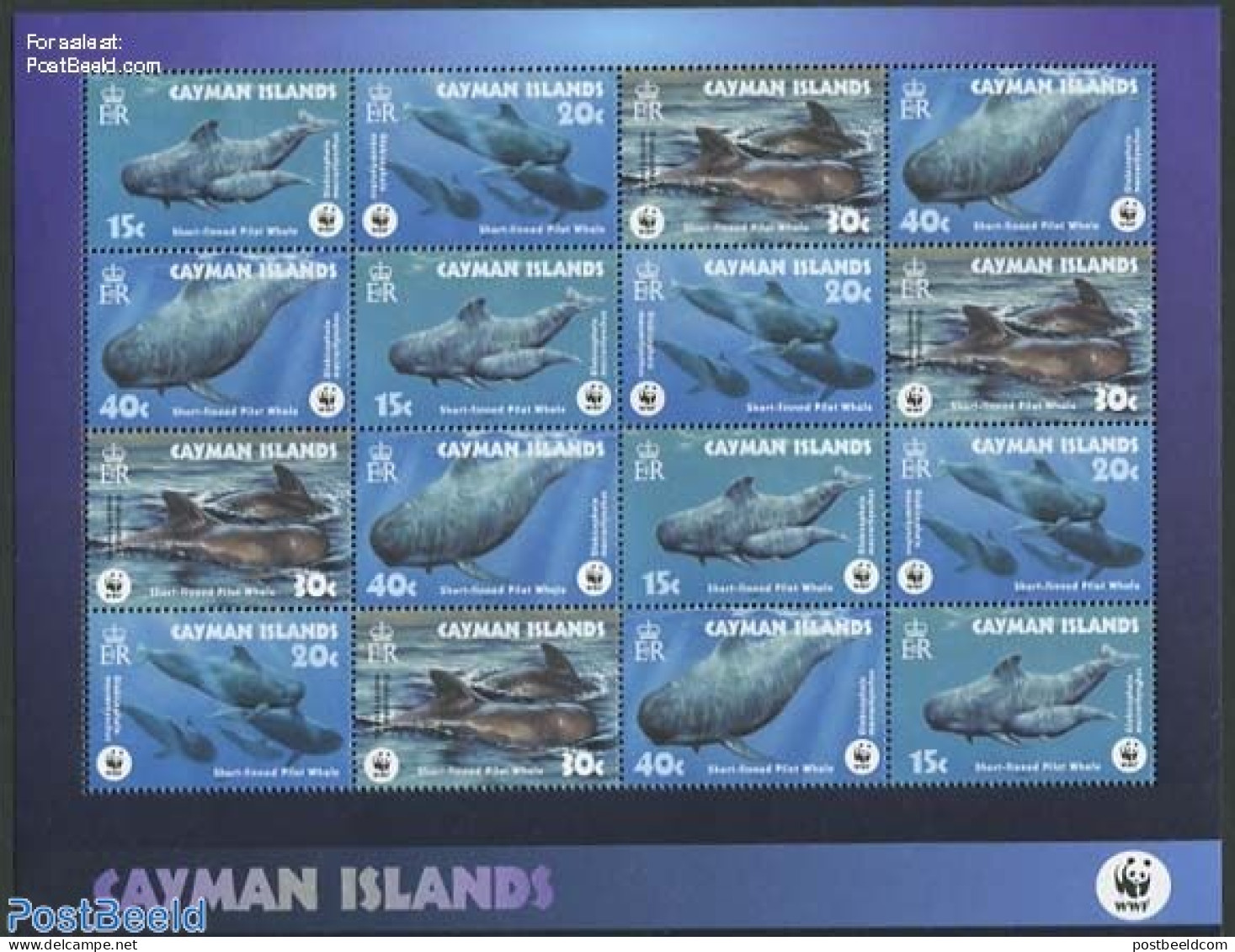 Cayman Islands 2003 WWF, Whales M/s, Mint NH, Nature - Sea Mammals - World Wildlife Fund (WWF) - Cayman (Isole)