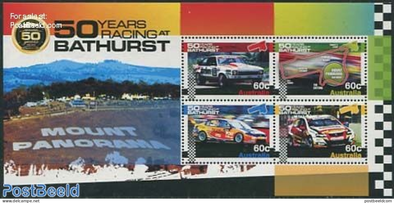 Australia 2012 50 Years Car Racing At Bathurst S/s, Mint NH, Sport - Transport - Autosports - Sport (other And Mixed) .. - Unused Stamps