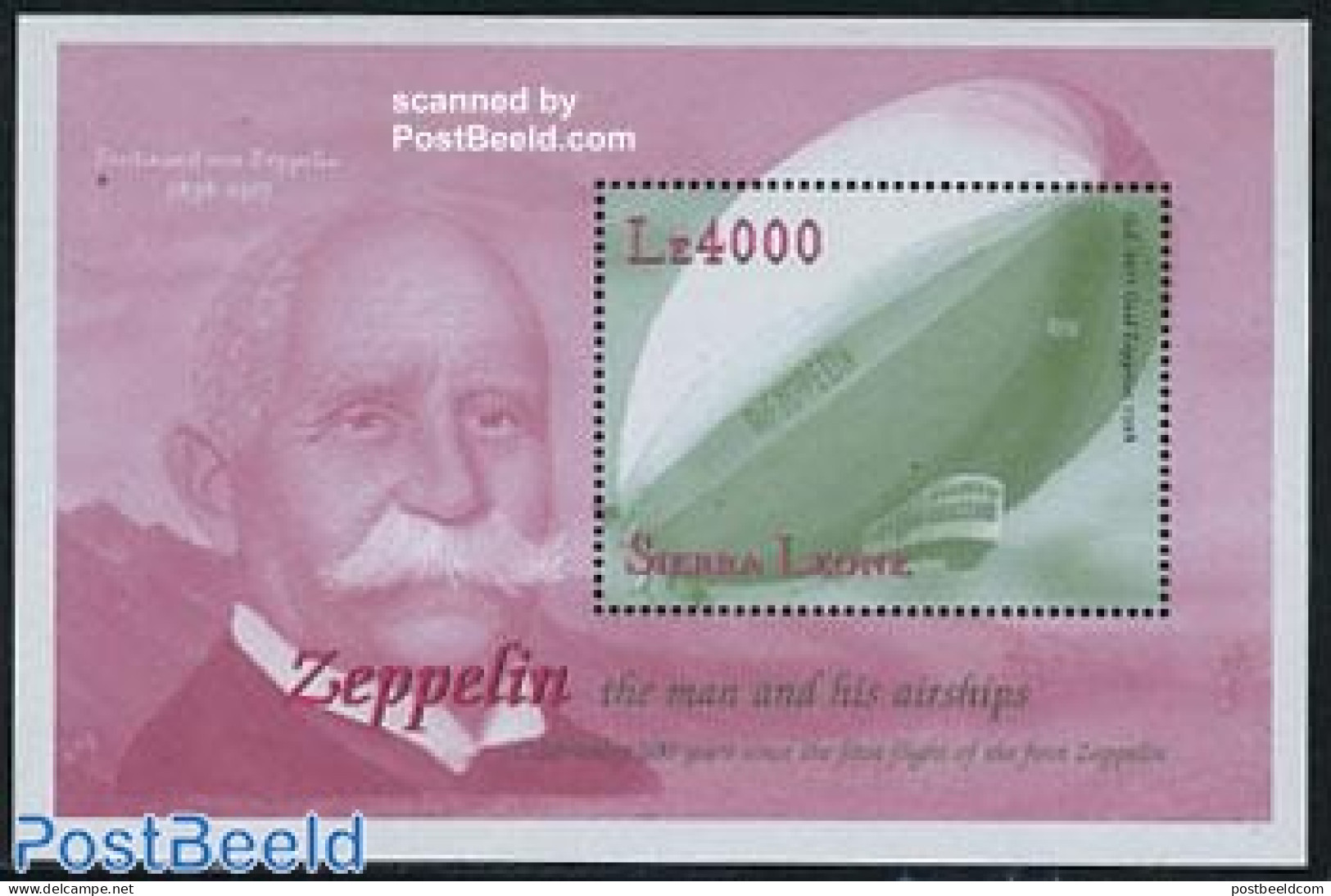 Sierra Leone 2000 Zeppelin S/s, Mint NH, Transport - Zeppelins - Zeppelins